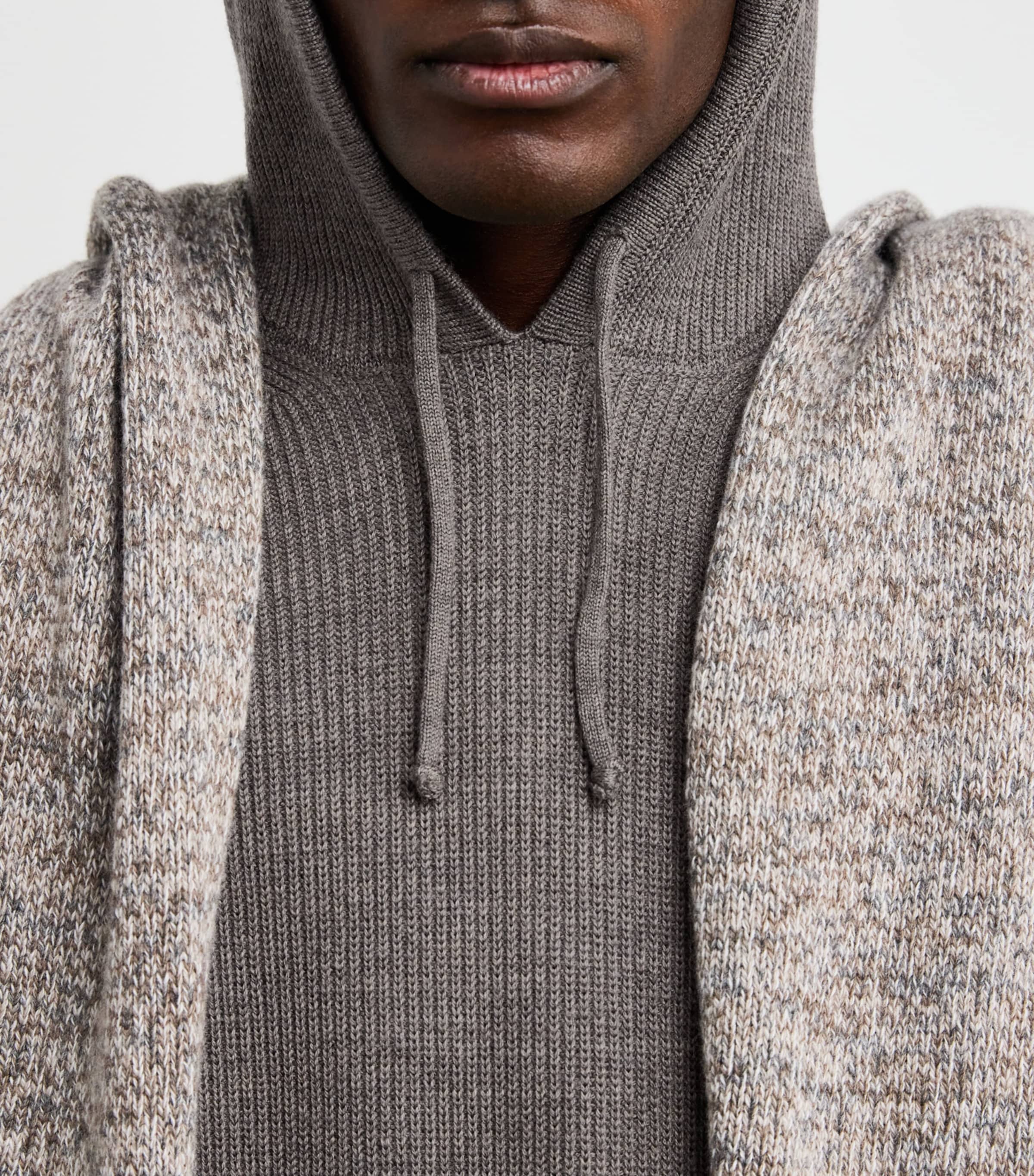 Barena Grey Virgin Wool Knitted Hoodie | Harrods US