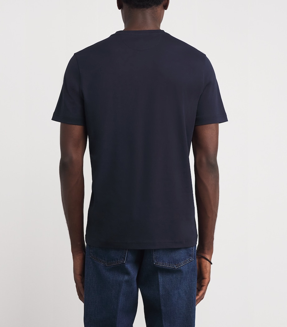 Cotton Crew-Neck T-Shirt 01 BLUE NAVY Image 4