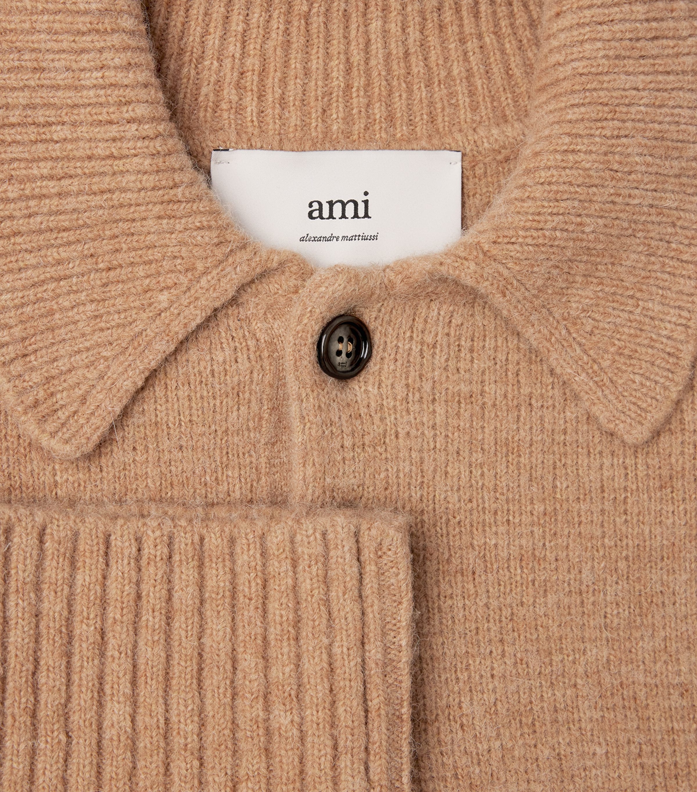 Alpaca-Blend Ami de Coeur Polo Sweater 287 - CAMEL/ECRU Image 5