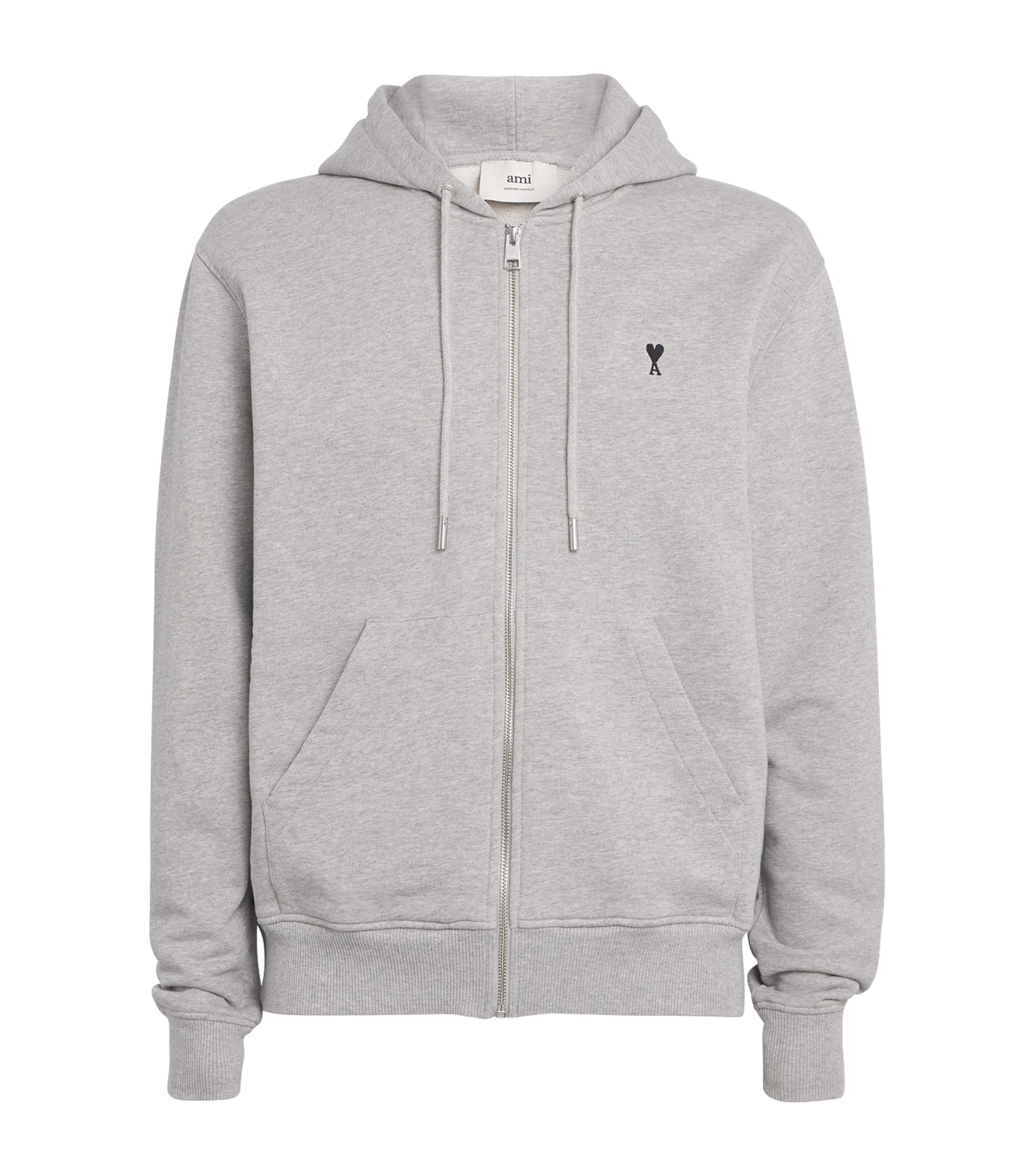 AMI Paris Organic Cotton Ami de Coeur Zip-Up Hoodie | Men Clothing | Sweatshirts & Hoodies | Designers | Ami Paris