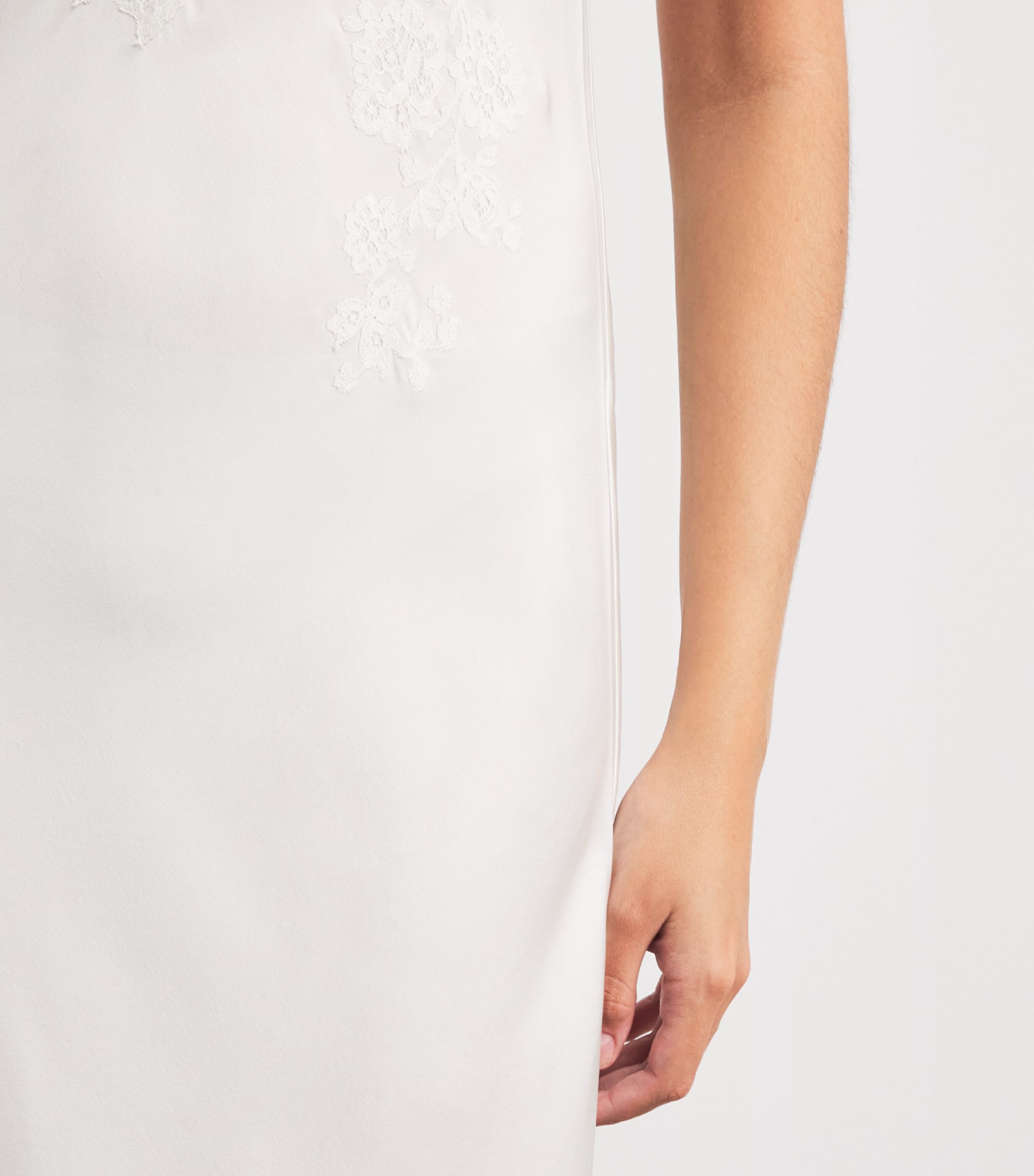 Carine Gilson Womens Silk Lace-Trim Julia Slip Dress Naturel/naturel Image 5