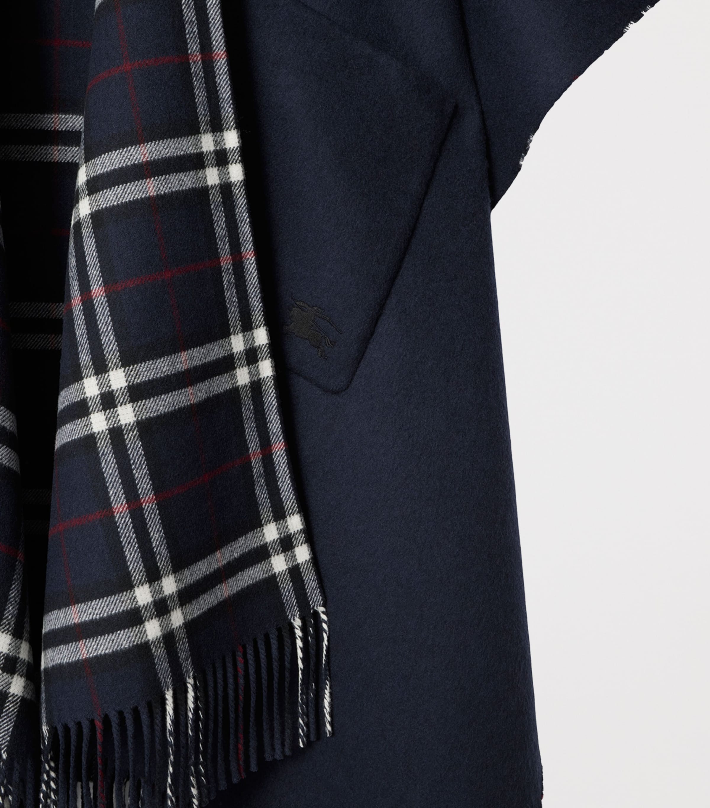 Burberry Wool-Cashmere Reversible Cape Ink Blue Image 4