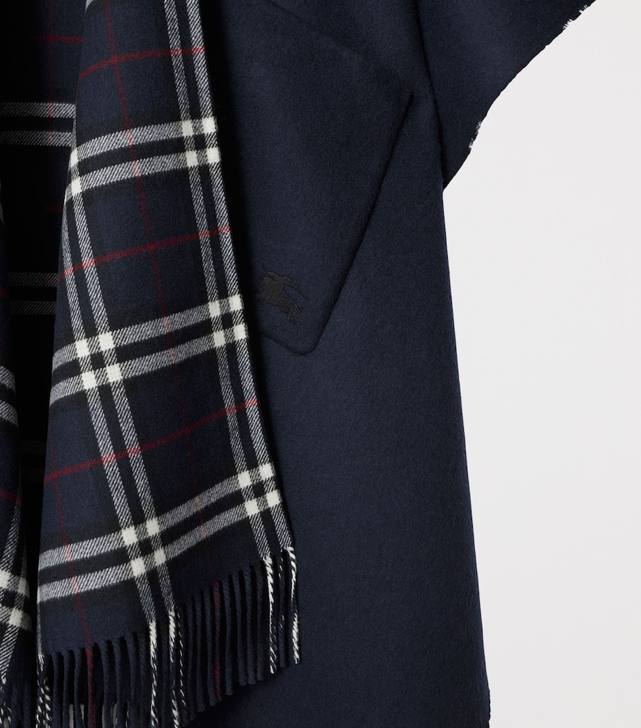 Wool-Cashmere Reversible Cape INK BLUE Image 4
