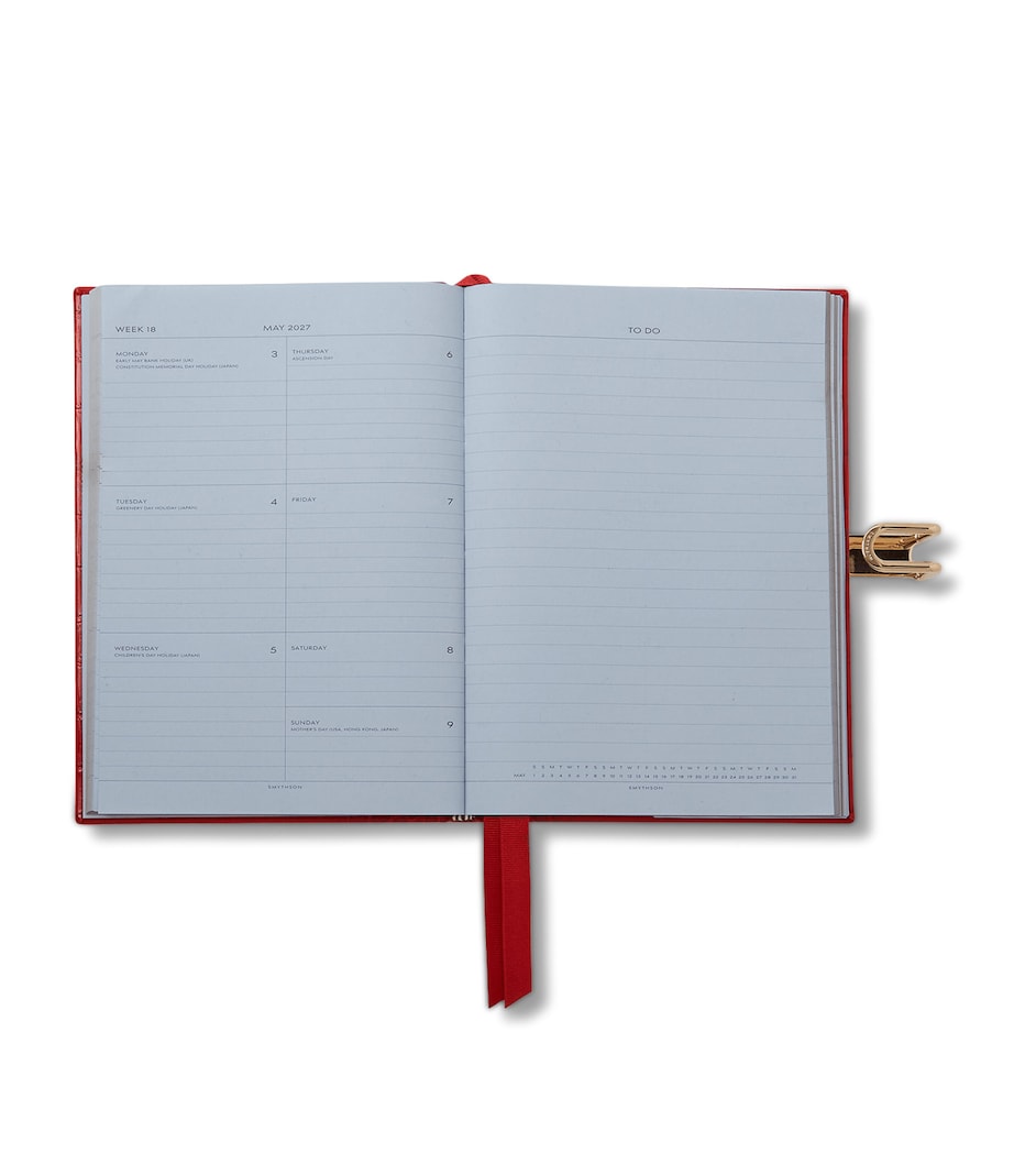 Smythson Leather Mara Soho A5 Mid-Year 2026 Diary Red Image 2
