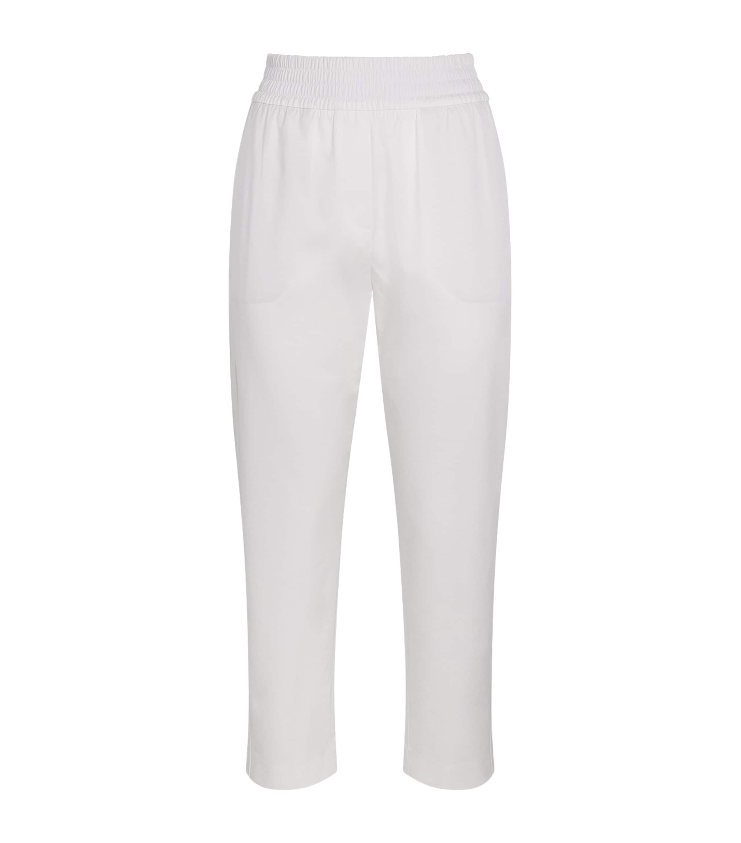 Eleventy Womens Elasticated Straight Trousers Bianco Image 1