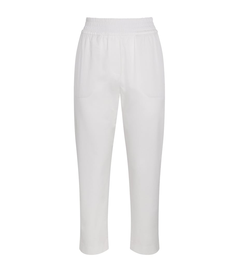 Eleventy Womens Elasticated Straight Trousers Bianco Image 1