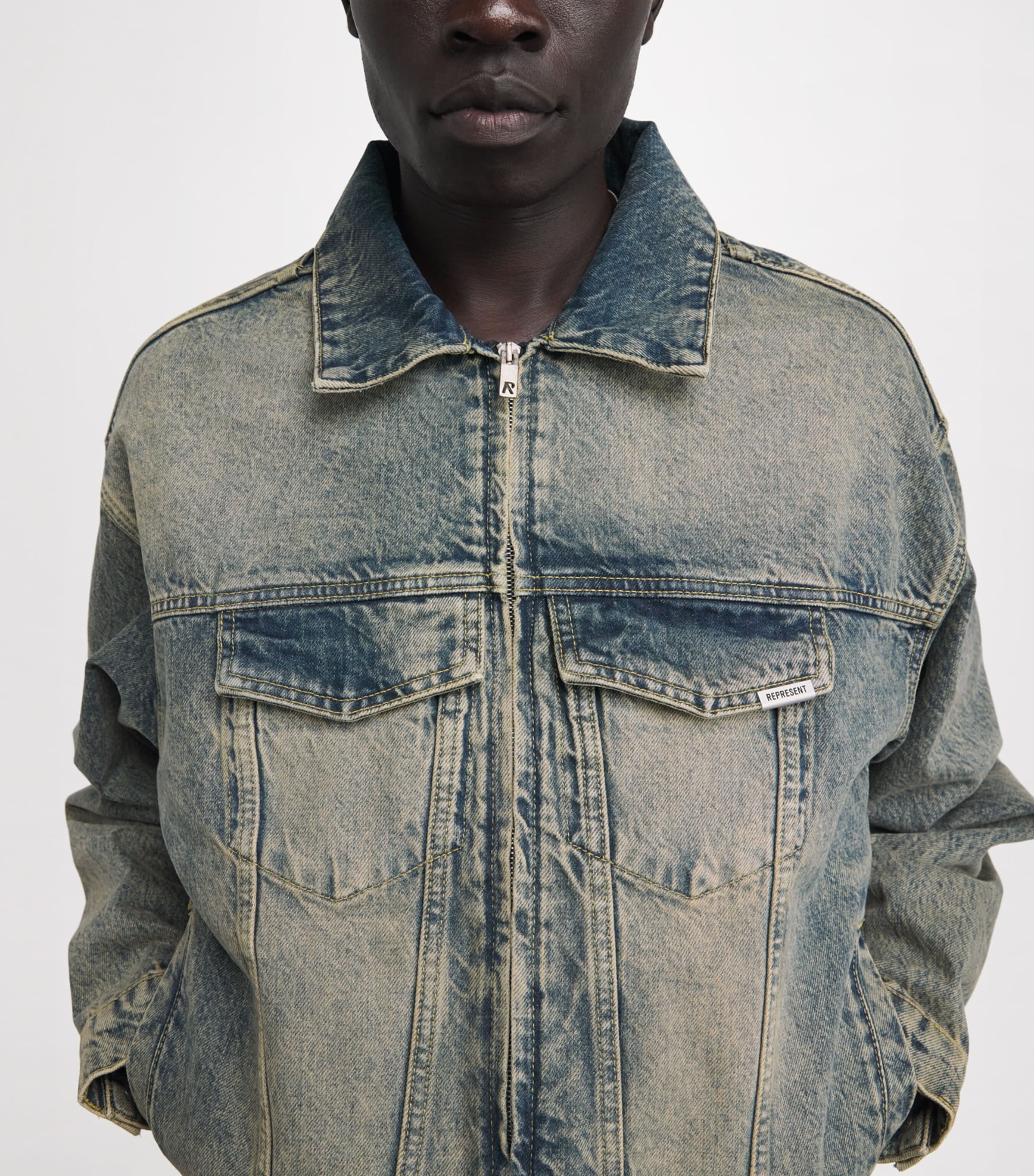 R4 Denim Jacket BLUE CREAM Image 6