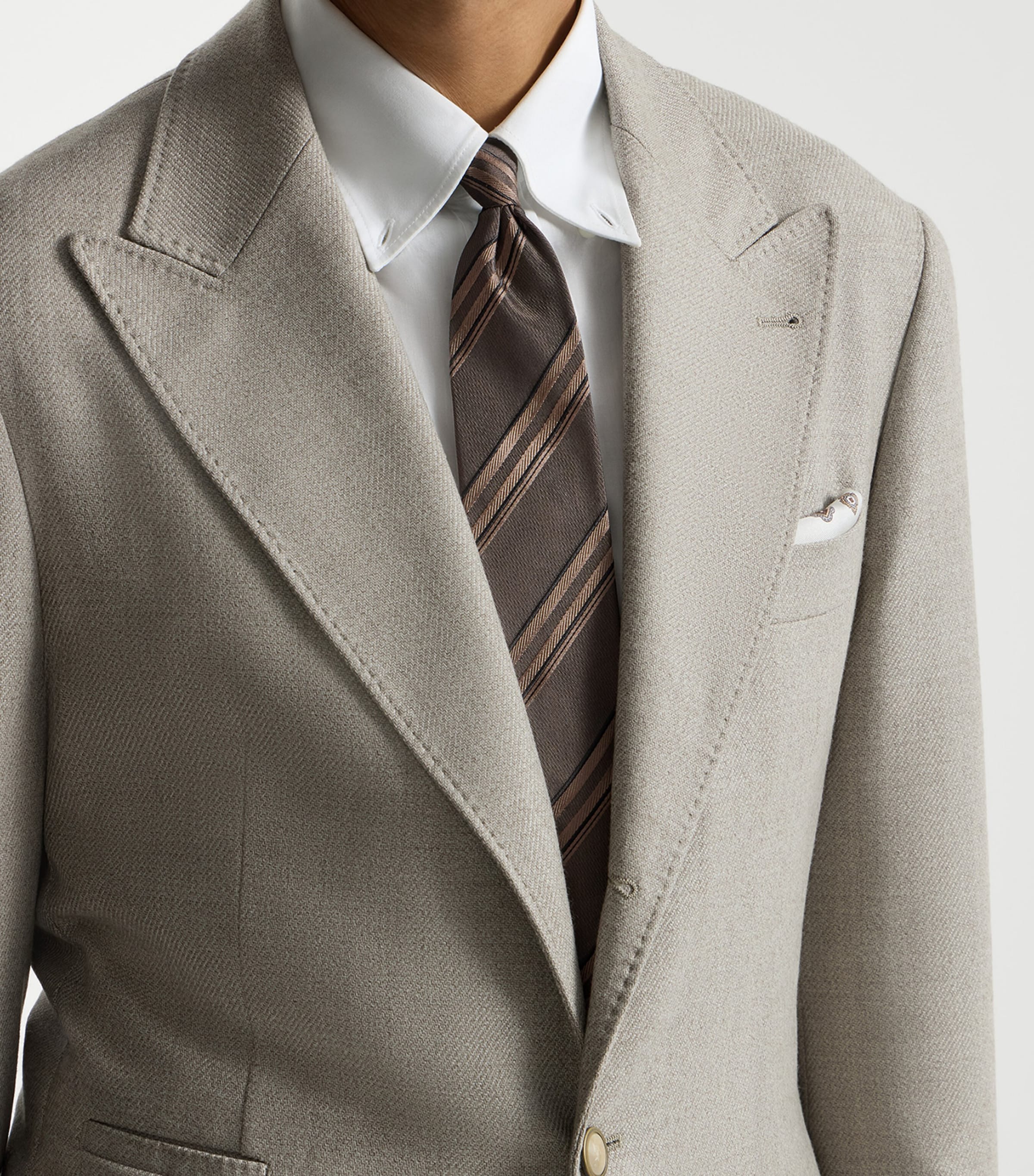 Brunello Cucinelli Silk Stripe Tie Image 2