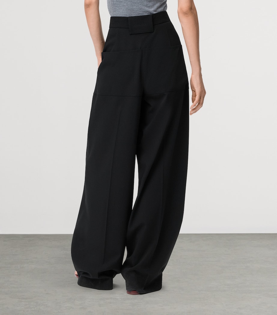 Wool-Blend Cargo Trousers BLACK Image 4