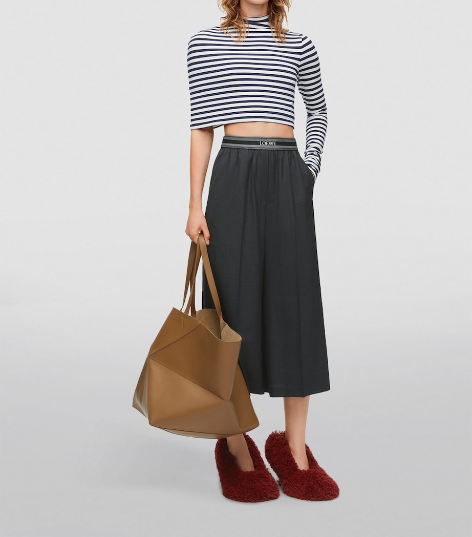 Wool Cropped Trousers ANTHRACITE MELANGE Image 2
