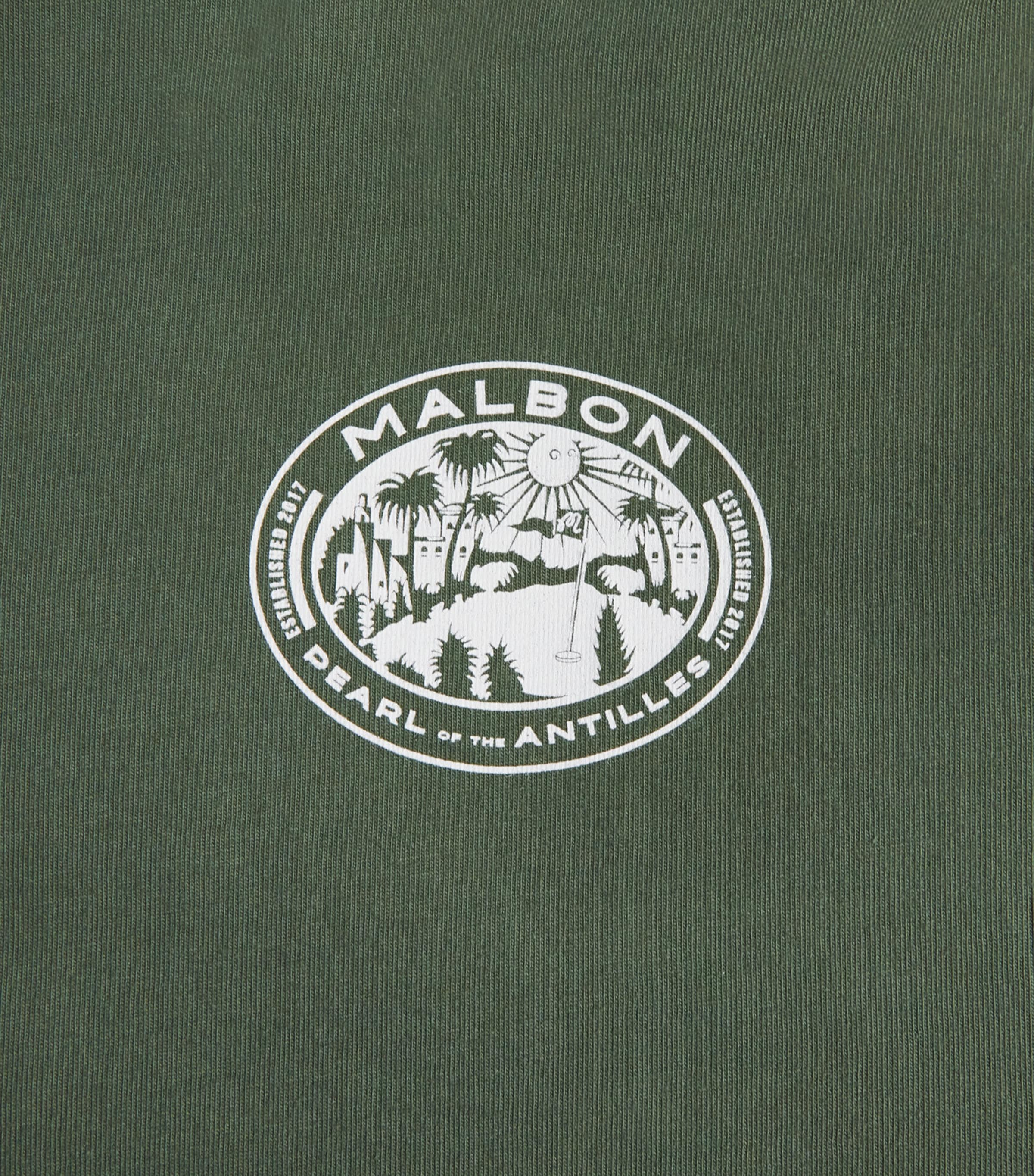 Malbon Mens Cotton Horizon Long-Sleeve T-Shirt Olivine Image 6