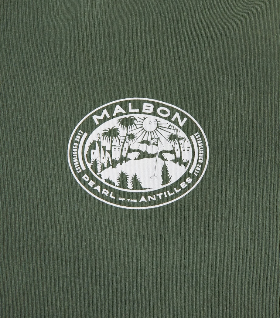 Malbon Mens Cotton Horizon Long-Sleeve T-Shirt Olivine Image 6