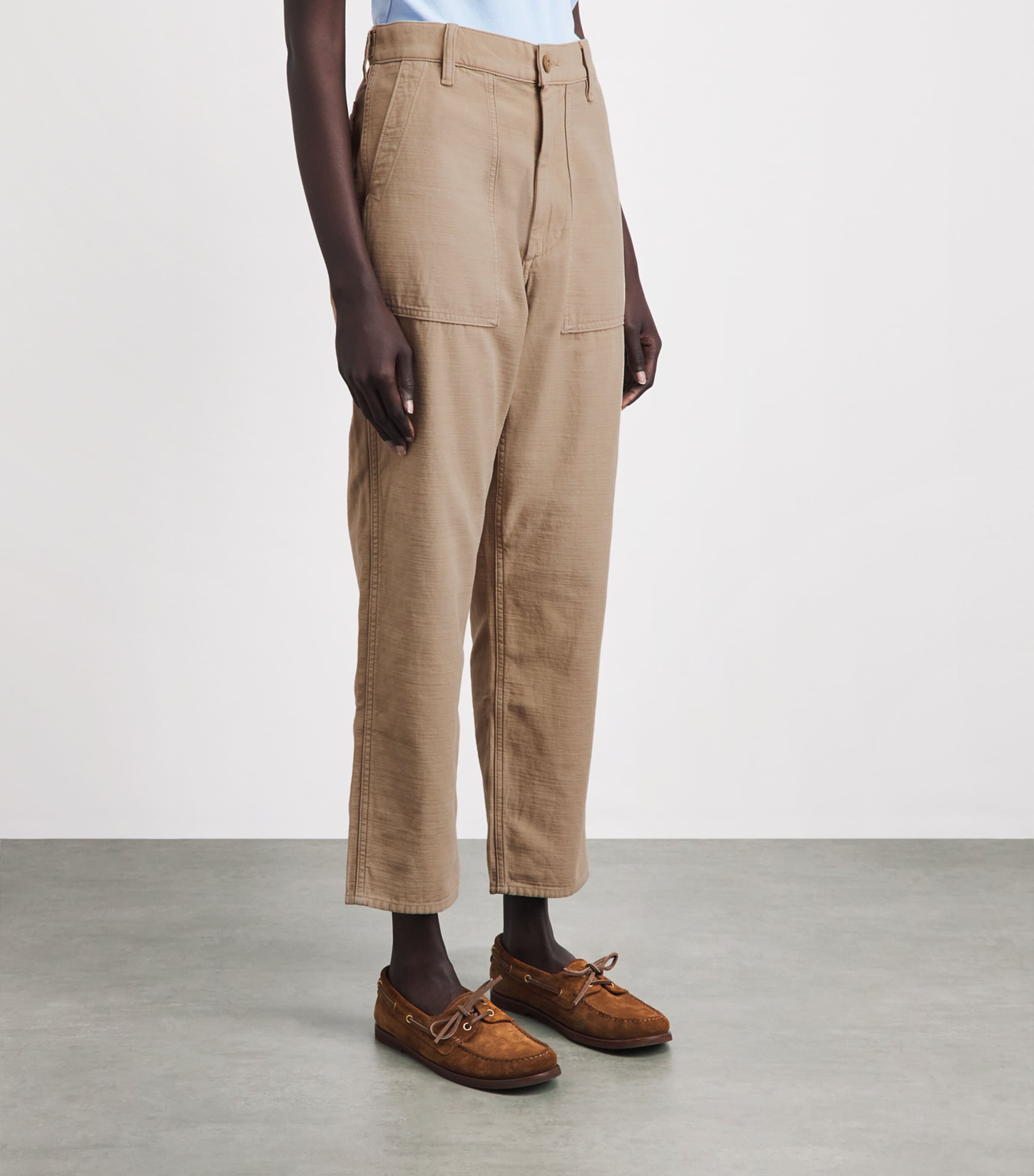 Polo Ralph Lauren Womens Cotton Cropped Trousers Khaki Image 4