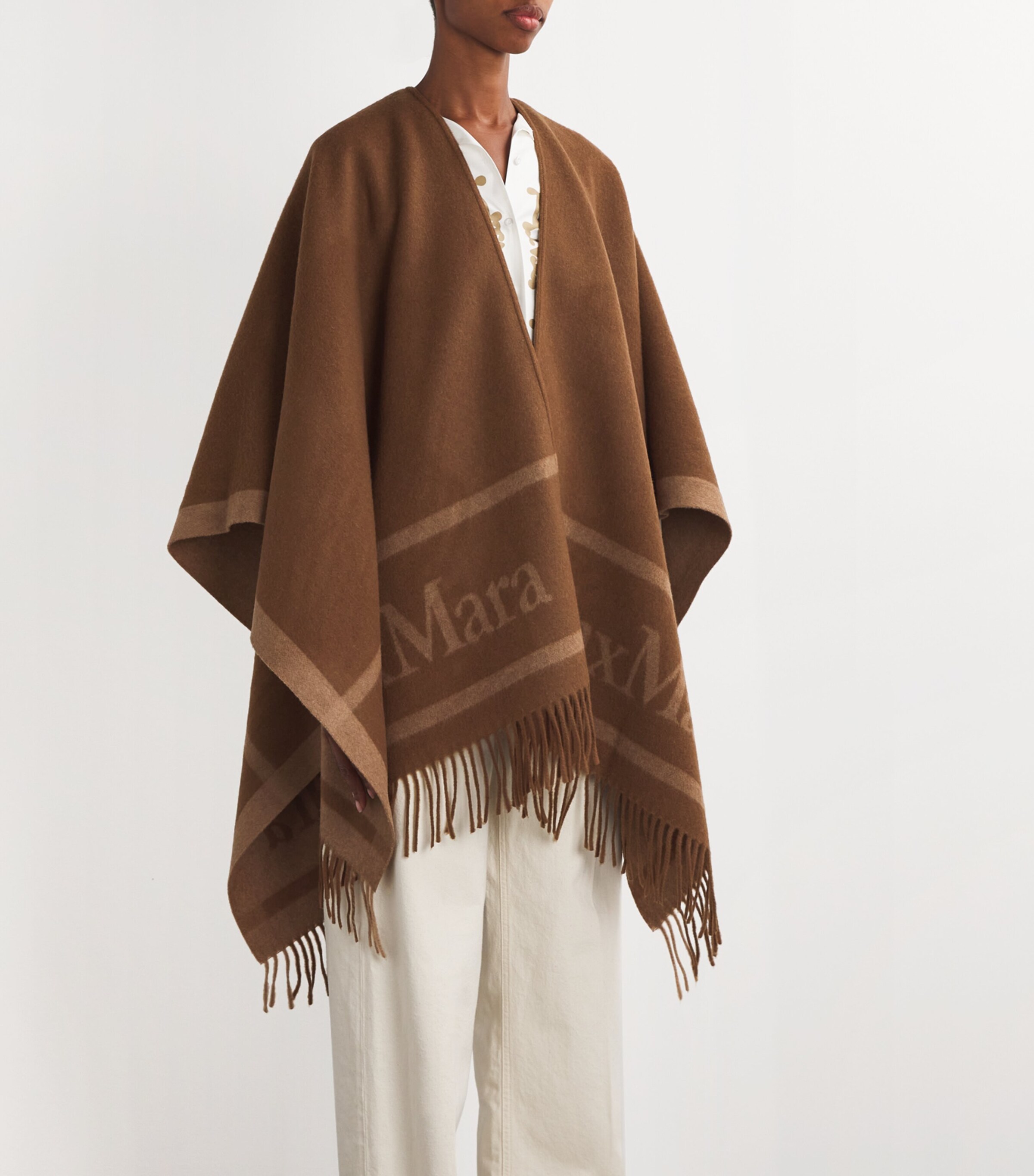 Wool Hilde Wrap Poncho TOBACCO Image 3