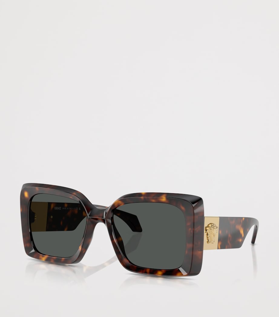 Versace Tortoise Square Irregular Sunglasses Brown Image 2