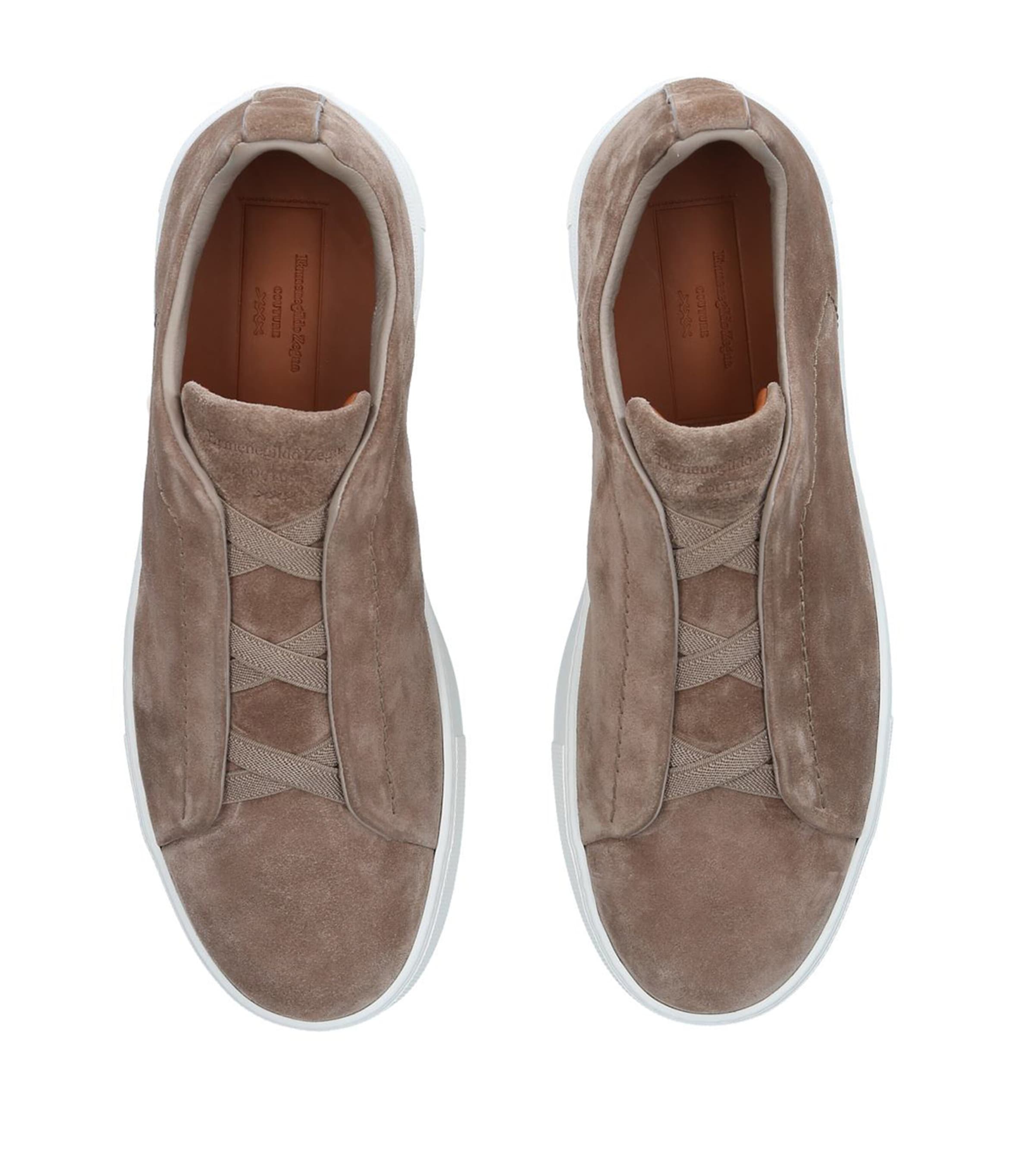 Suede Triple Stitch Sneakers BEIGE Image 4