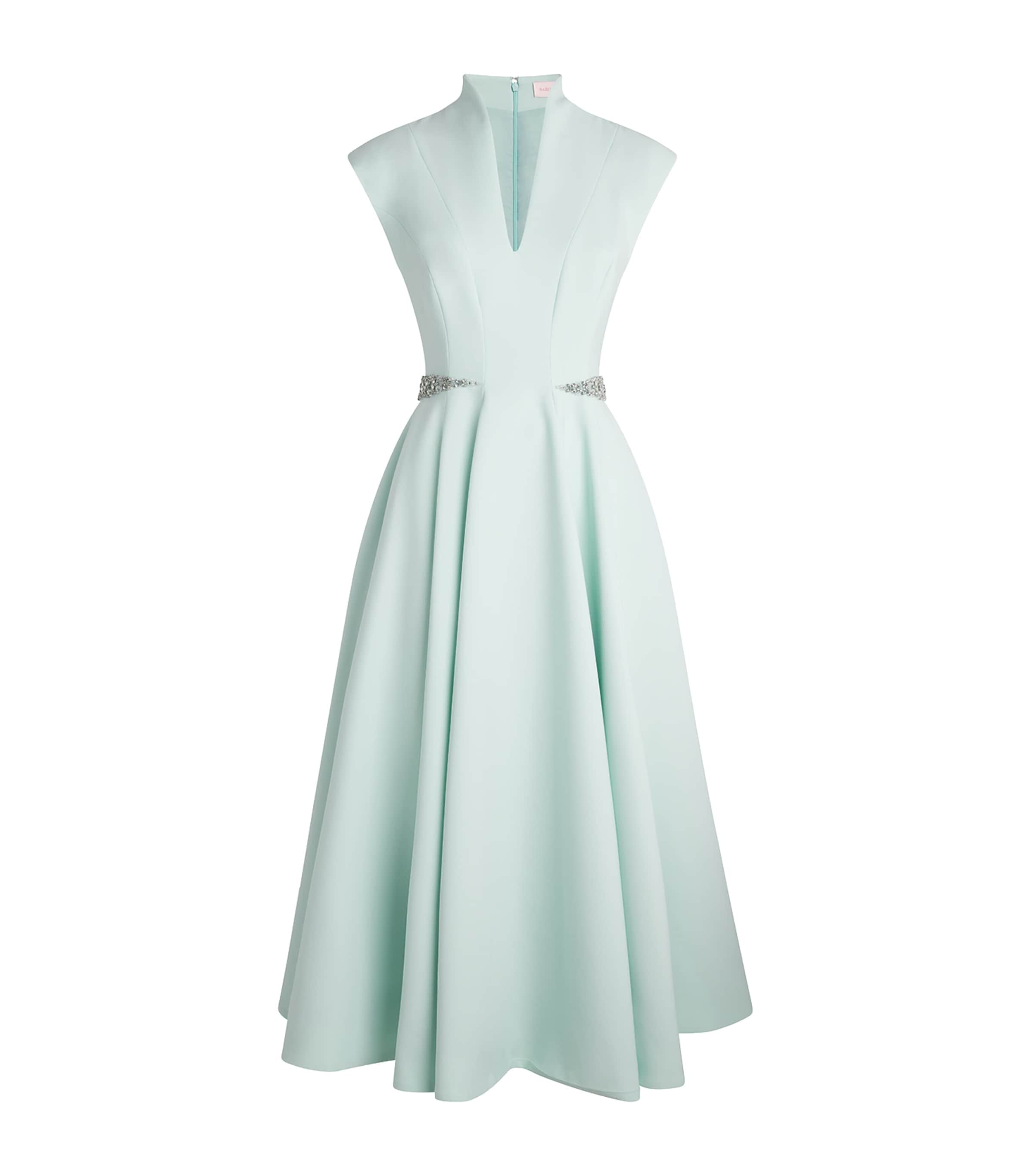SABINA BILENKO Womens Crepe Erica Midi Dress Mint Image 1