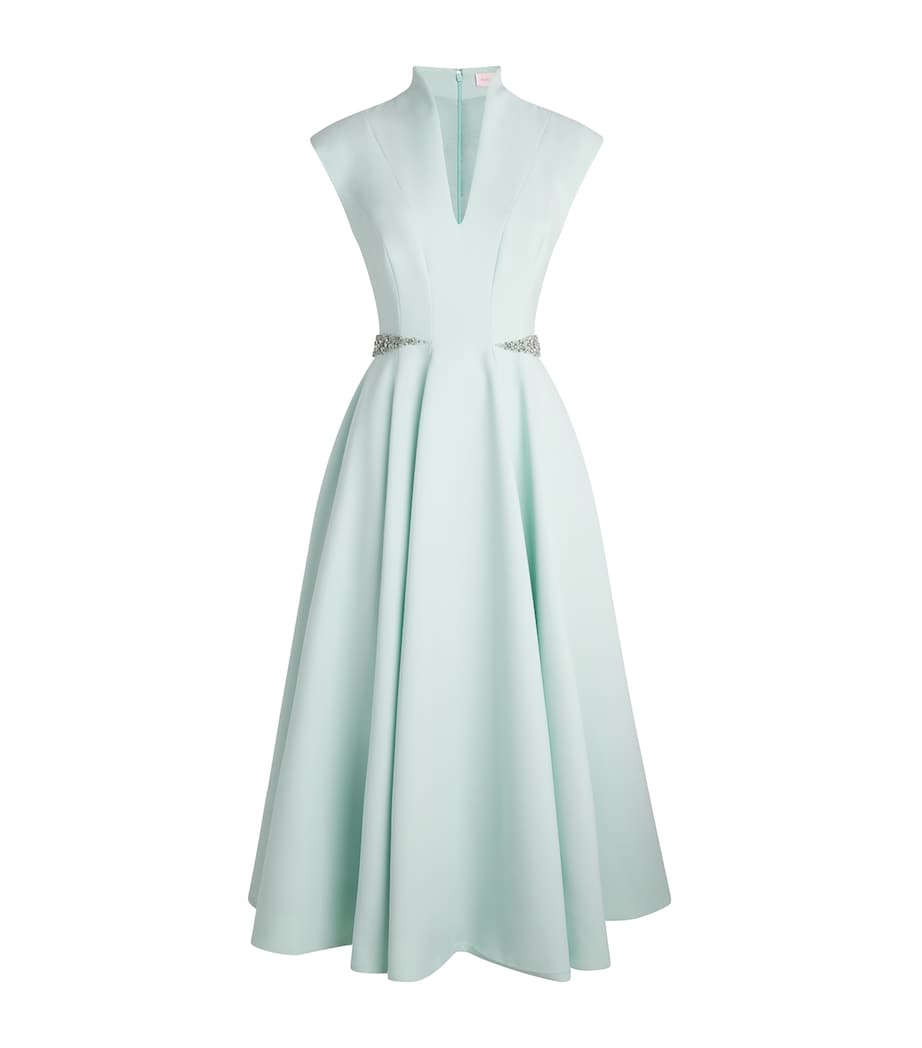 SABINA BILENKO Womens Crepe Erica Midi Dress Mint Image 1