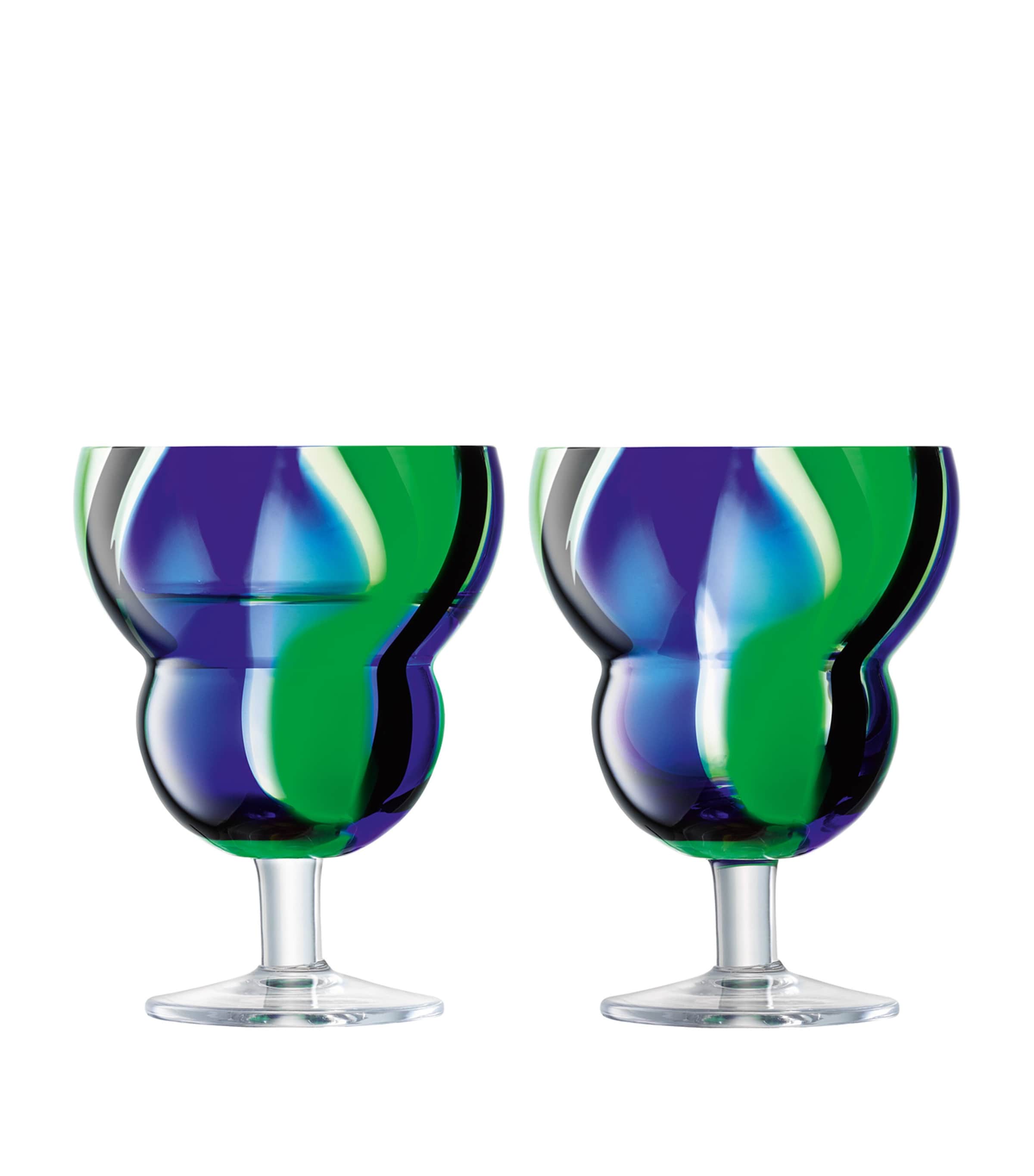 Set of 2 Folk Wine Glasses (230ml) MULTI Image 3
