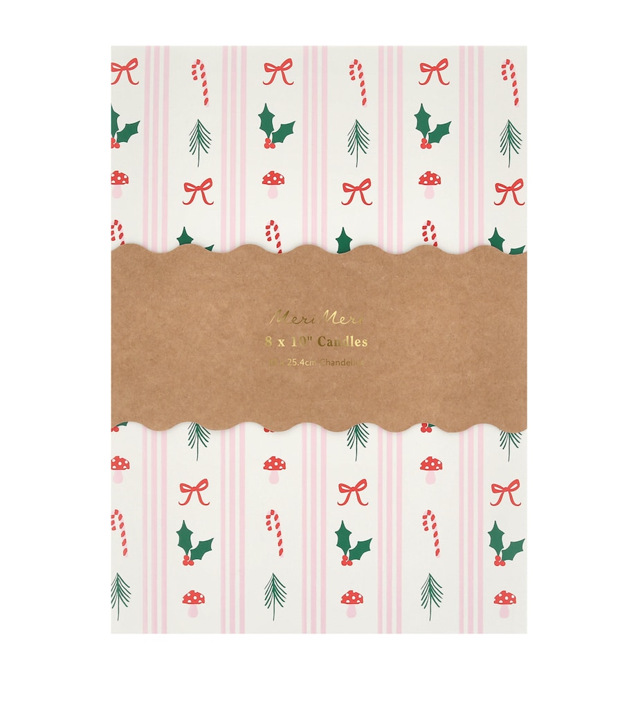 Festive Pattern Candles (Set of 8) MULTICOLORED Image 1