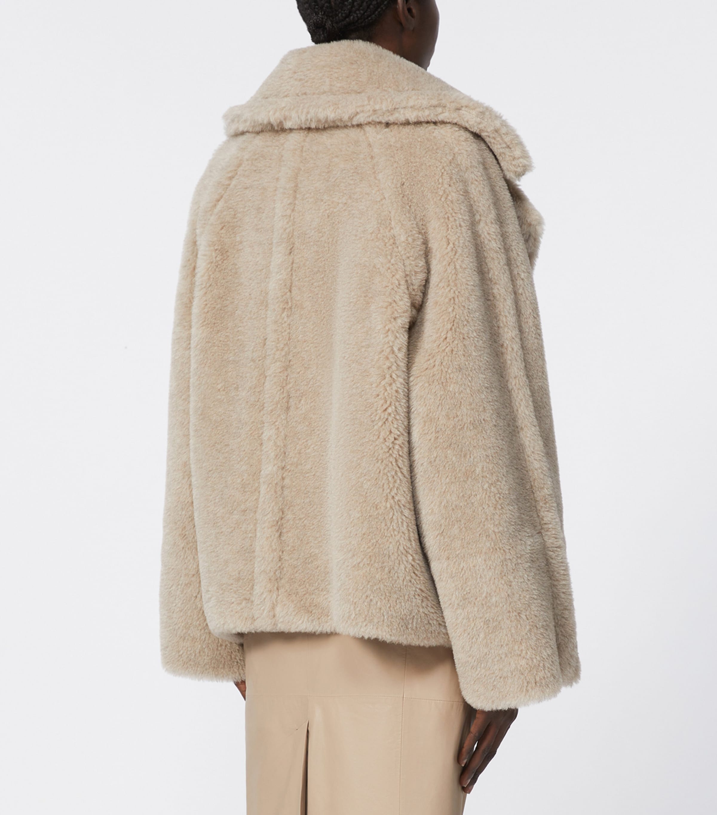 Alpaca-Cashmere-Silk Teddy Jacket SAND Image 4