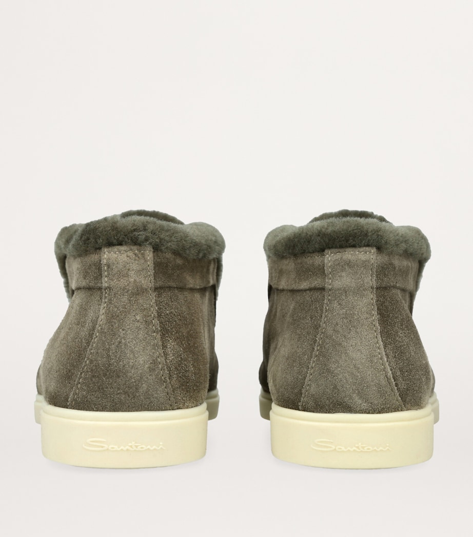Suede Fur-Trim Fortune Ankle Boots KHAKI Image 2