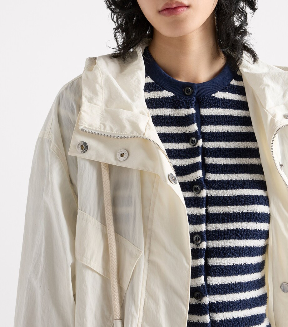 Prada Womens Bouclé Stripe Cardigan Image 3