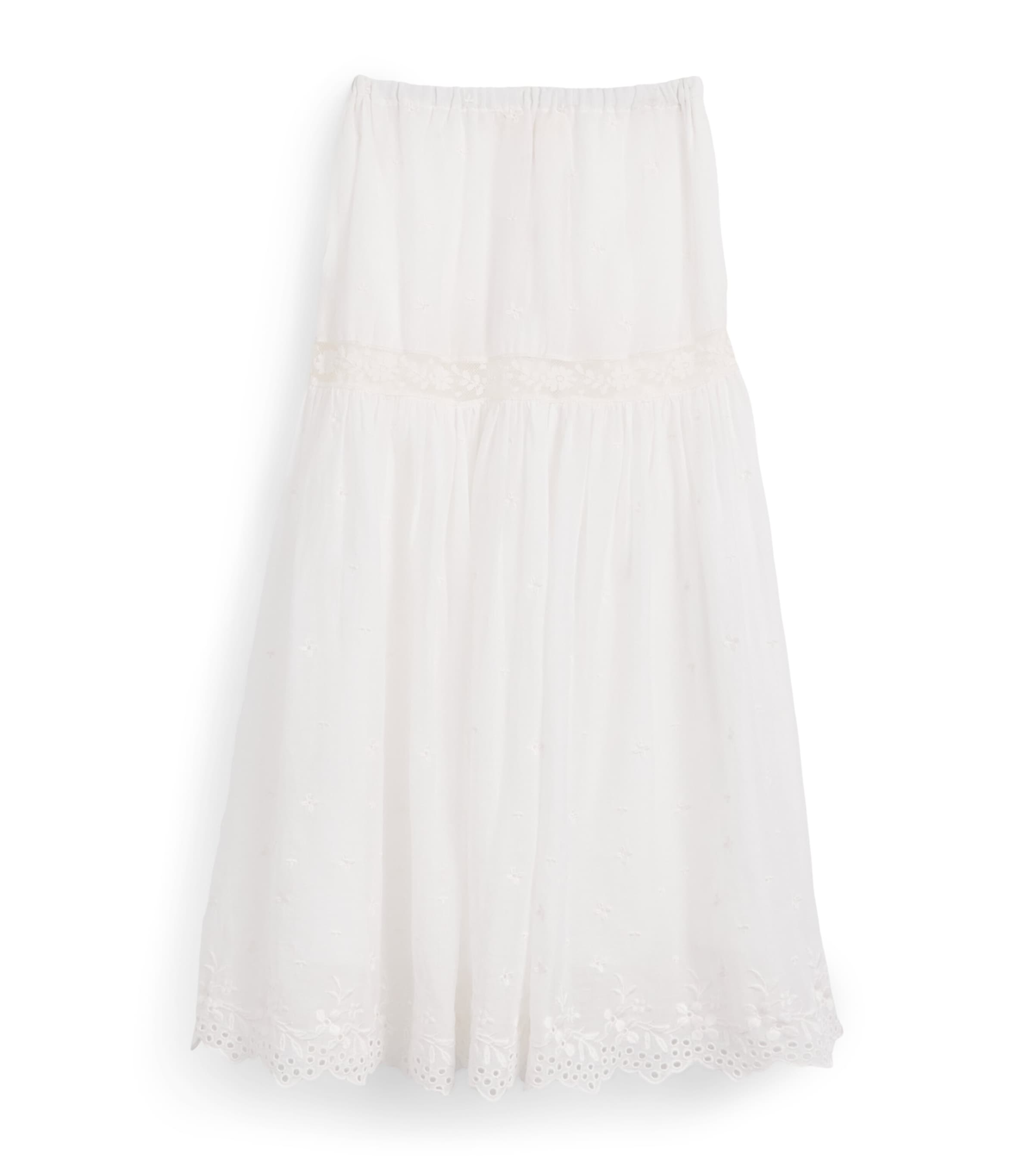 LoveShackFancy Cotton Lace Norael Skirt (7-14 Years) Ivoryivory Image 1
