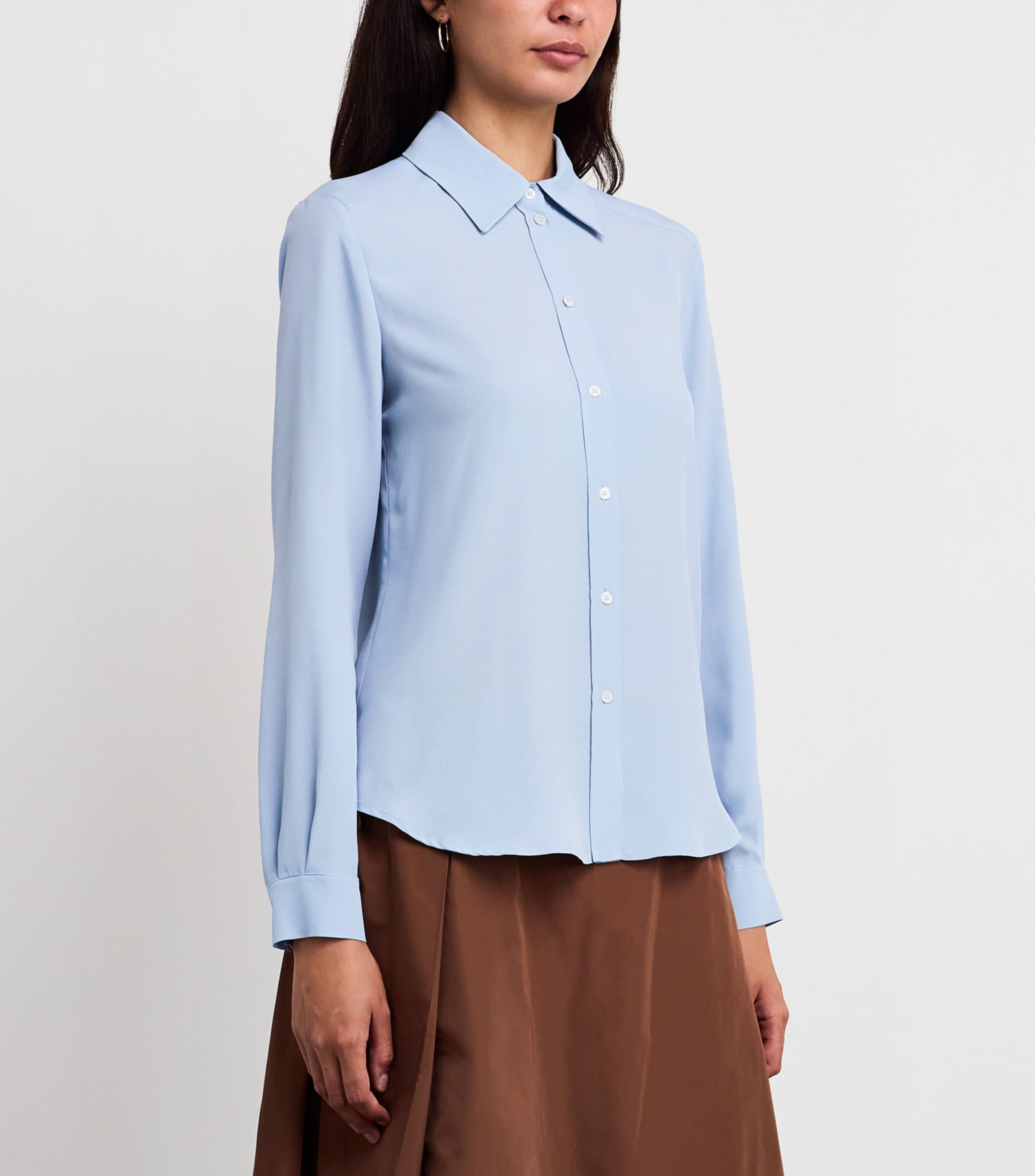 Crepe Collared Blouse SKY BLUE Image 3