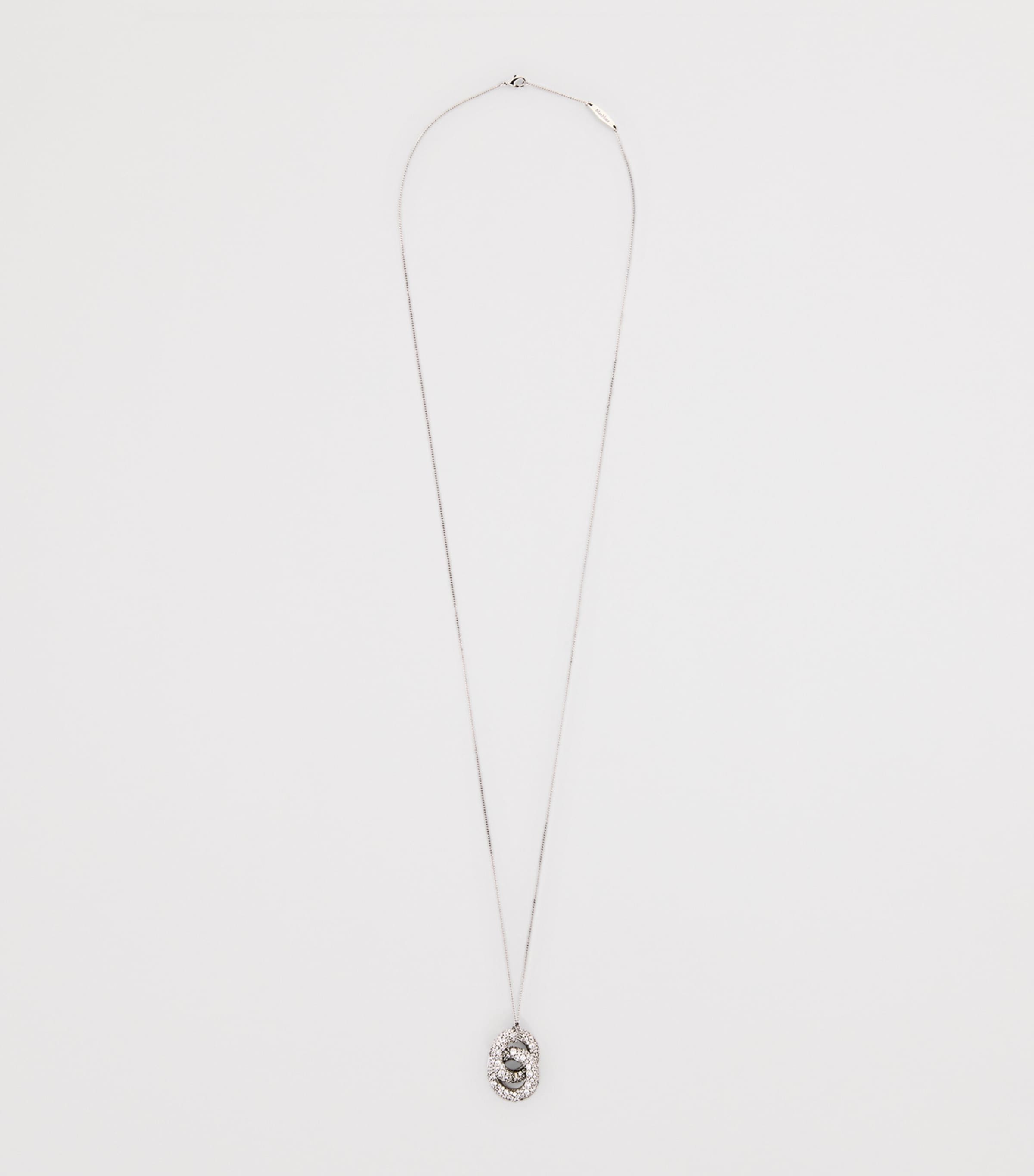 Rhinestone Pendant Necklace SILVER Image 3