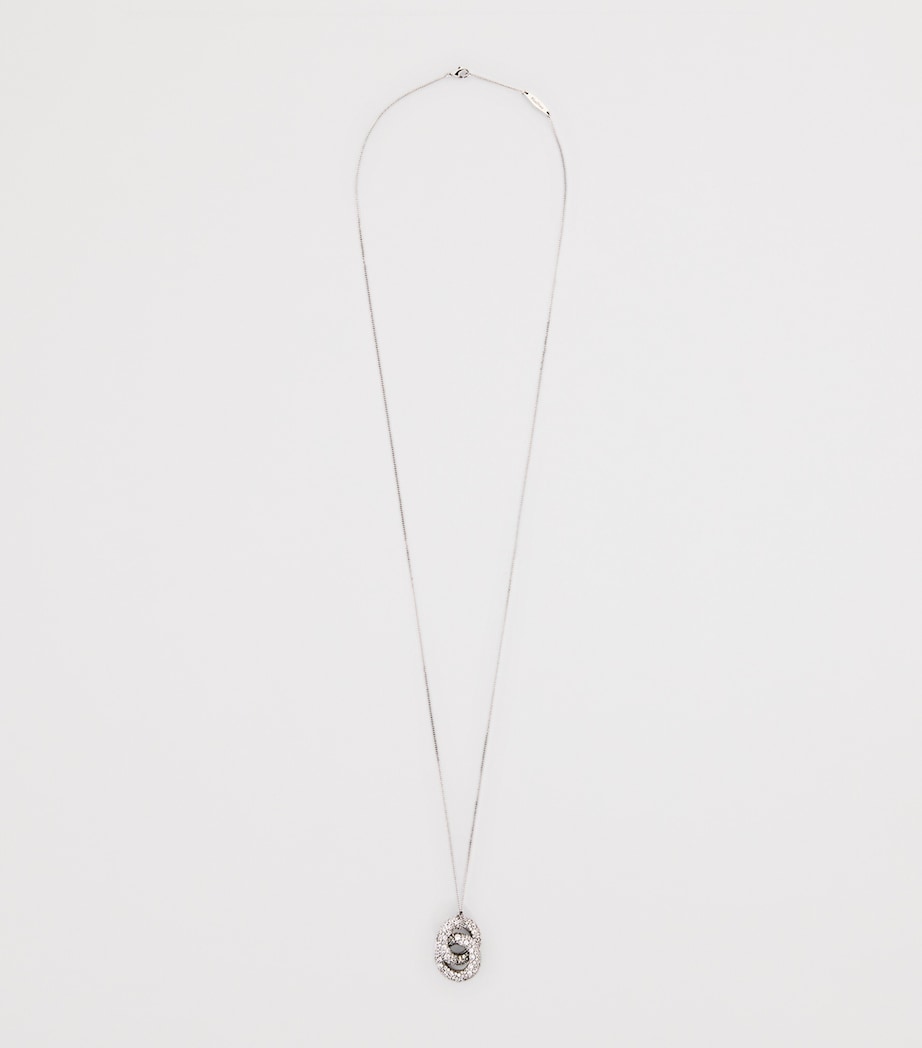 Rhinestone Pendant Necklace SILVER Image 3