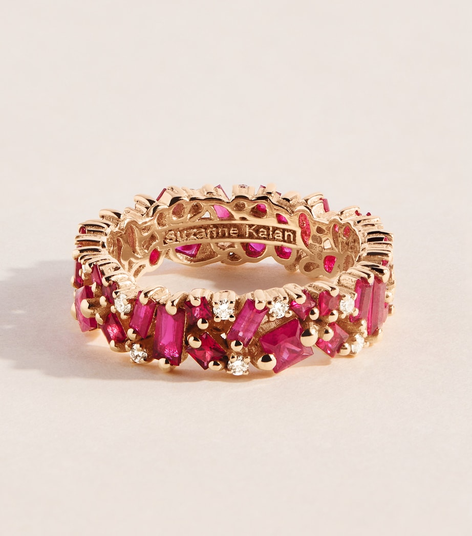 Suzanne Kalan Rose Gold, Ruby and Diamond La Fantaisie Eternity Ring Rg/r Image 1