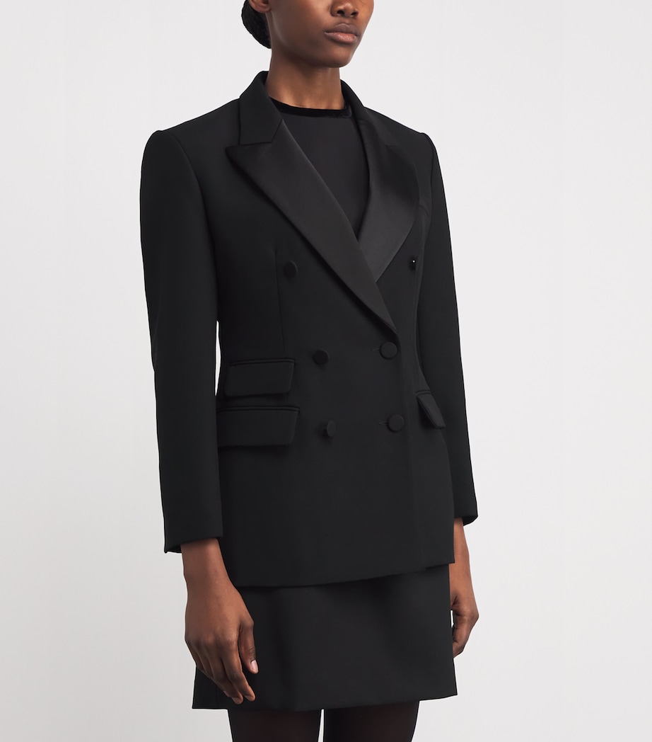 Satin-Collar Blazer BLACK Image 3