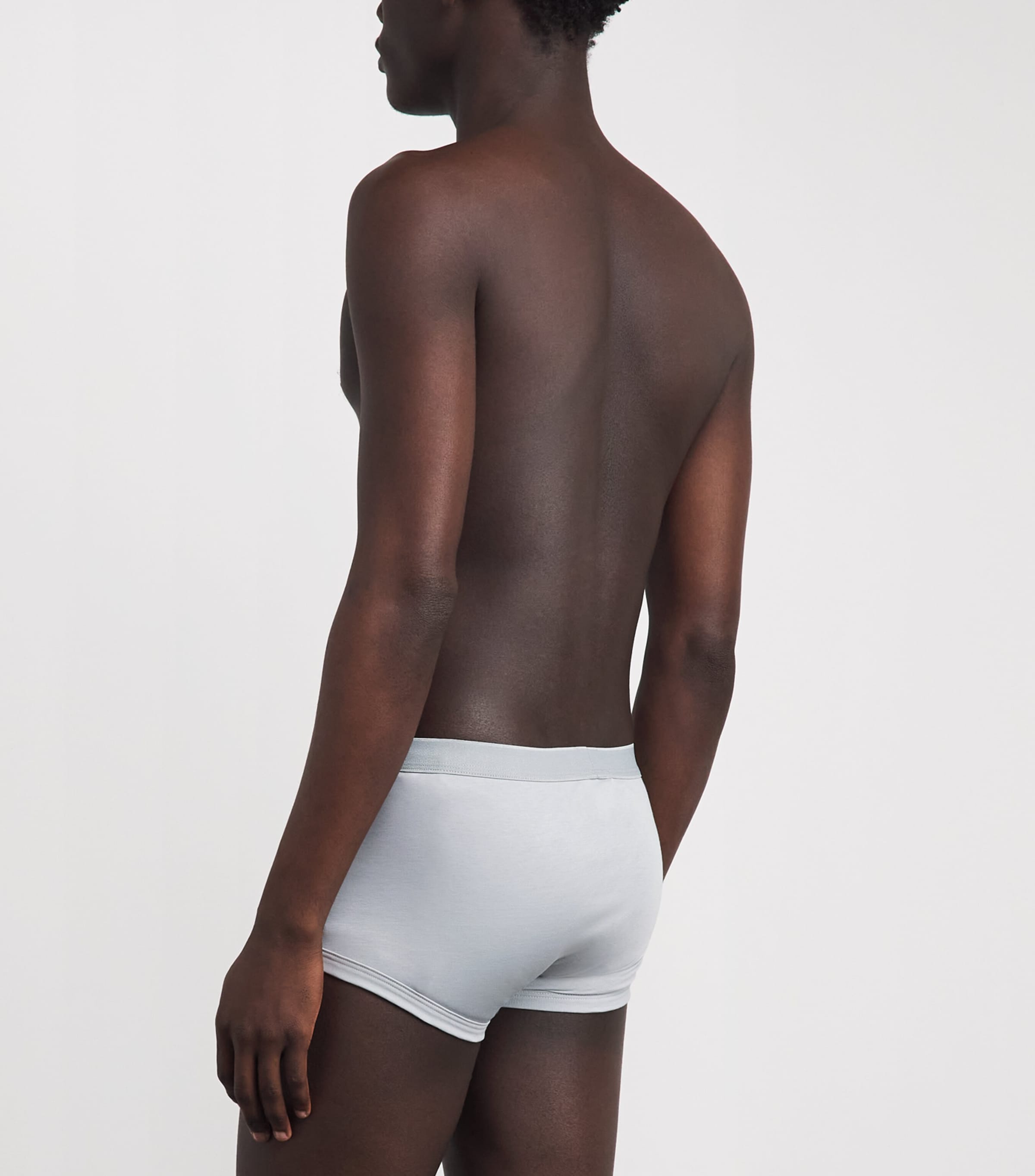 Zimmerli Mens Sea Island Cotton Boxer Briefs Grey Blue Image 3