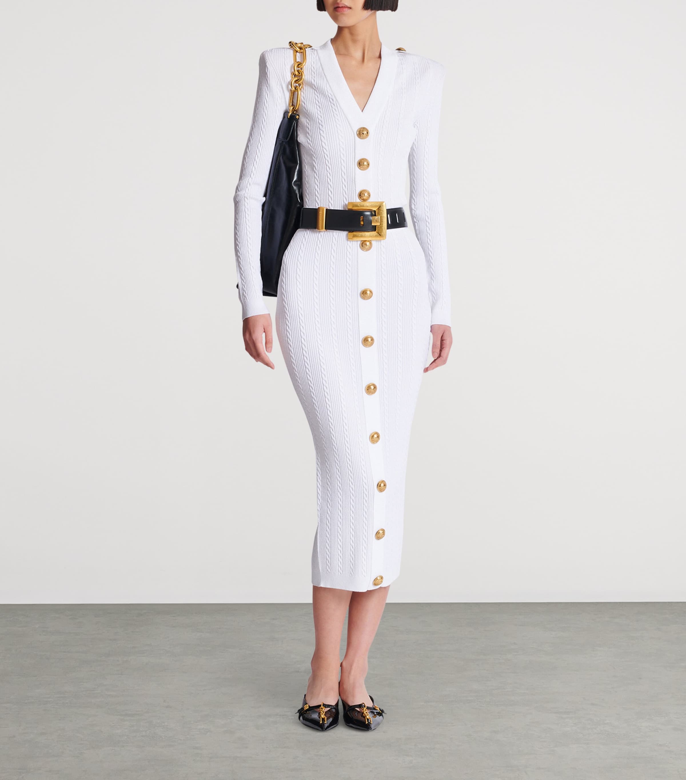 スカート Balmain Knitted Midi Skirt Cable-knit midi skirt - Women | BALMAIN