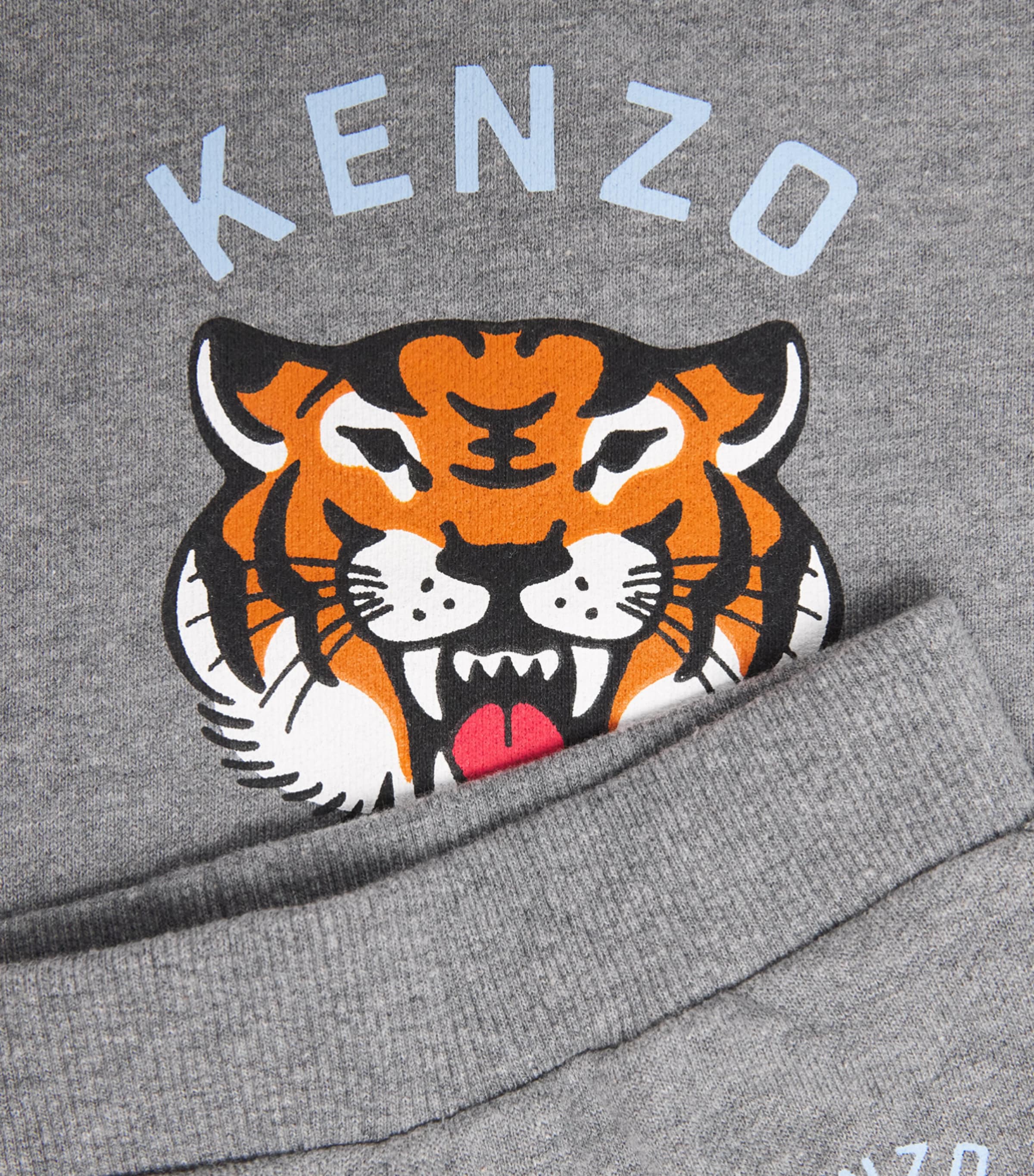 Kenzo Kids Tiger Logo Sweatshirt and Sweatpants Set (6 Months-4 Years) Grey Marl Image 4