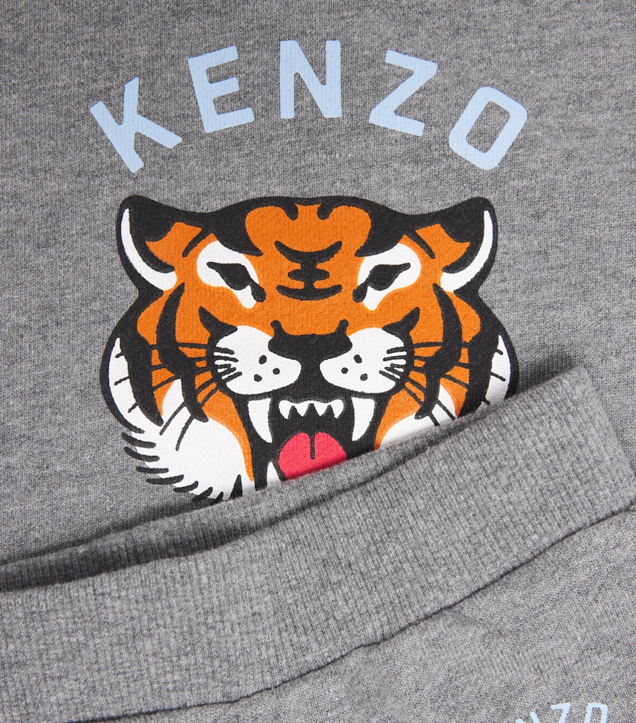 Kenzo Kids Tiger Logo Sweatshirt and Sweatpants Set (6 Months-4 Years) Grey Marl Image 4