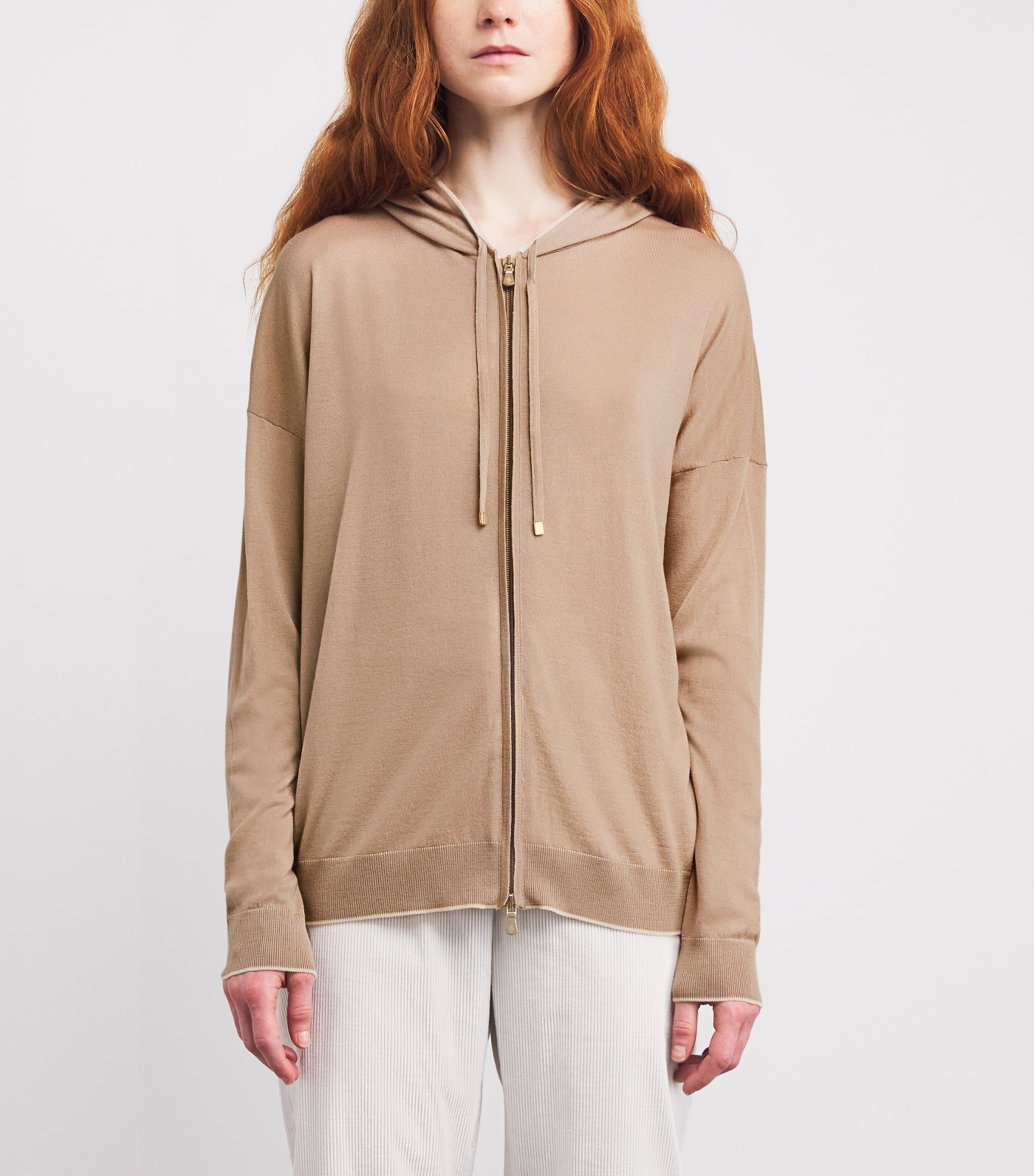 Wool Zip Hoodie CAMMELLO, SABBIA Image 3