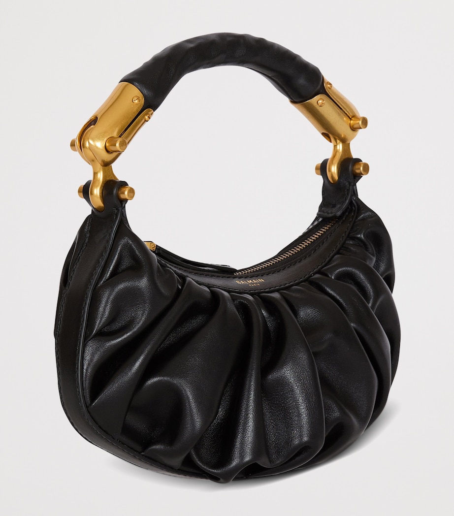 Mini Leather Ebene Top-Handle Bag 0PA NOIR Image 3