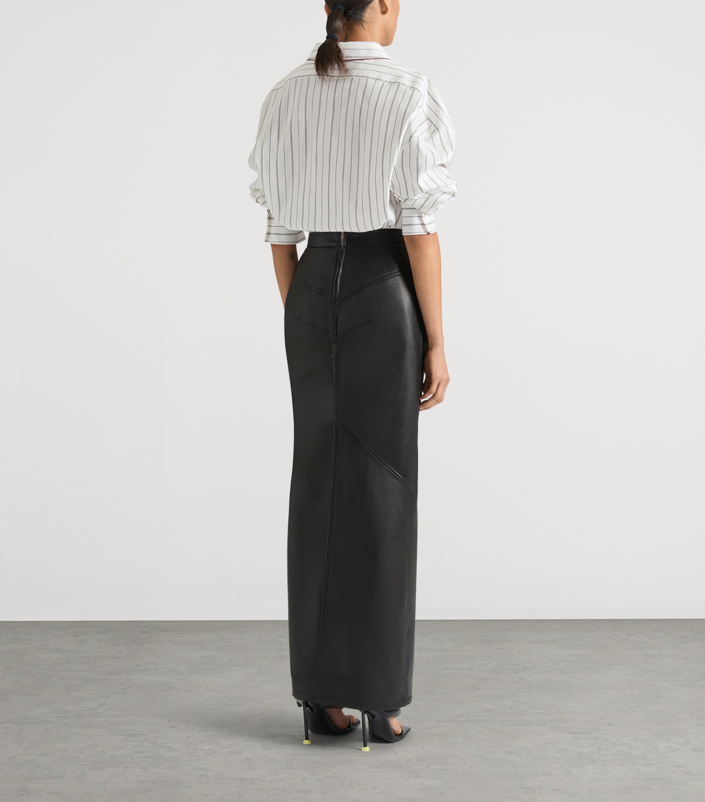 Givenchy Womens Cotton-Silk Stripe Shirt Grey/white Image 3