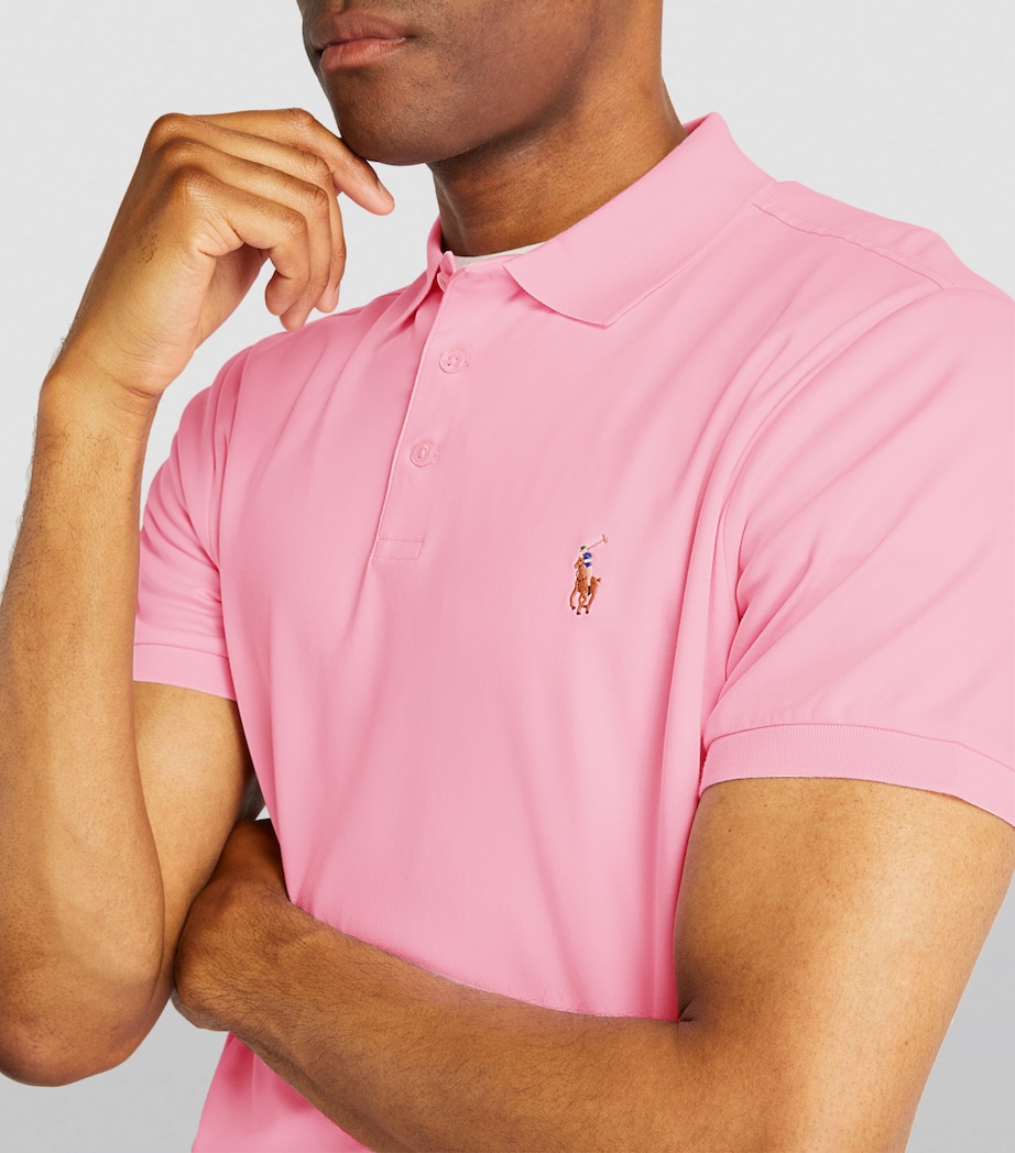 Polo Ralph Lauren Mens Cotton Mesh Custom-Fit Polo Shirt Pink Image 7