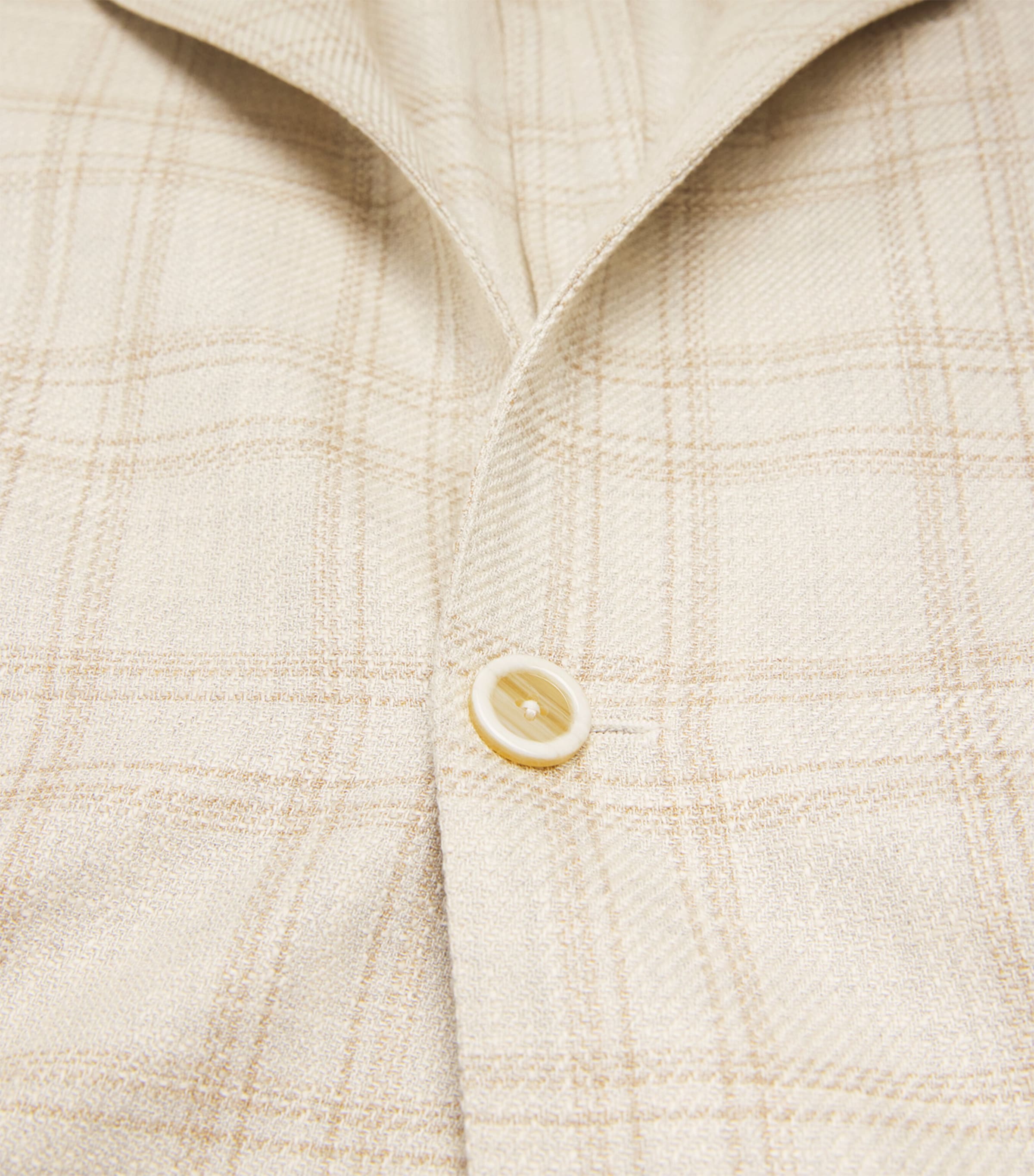 Lardini Mens Wool Check Blazer Milk/beige Image 6