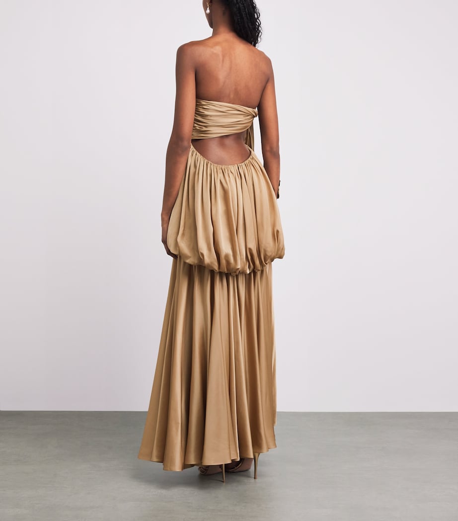 Zimmermann Gold Silk Alchemy Billow Maxi Dress | Harrods KW Zimmermann Gold Silk Alchemy Billow Maxi Dress | Harrods KW