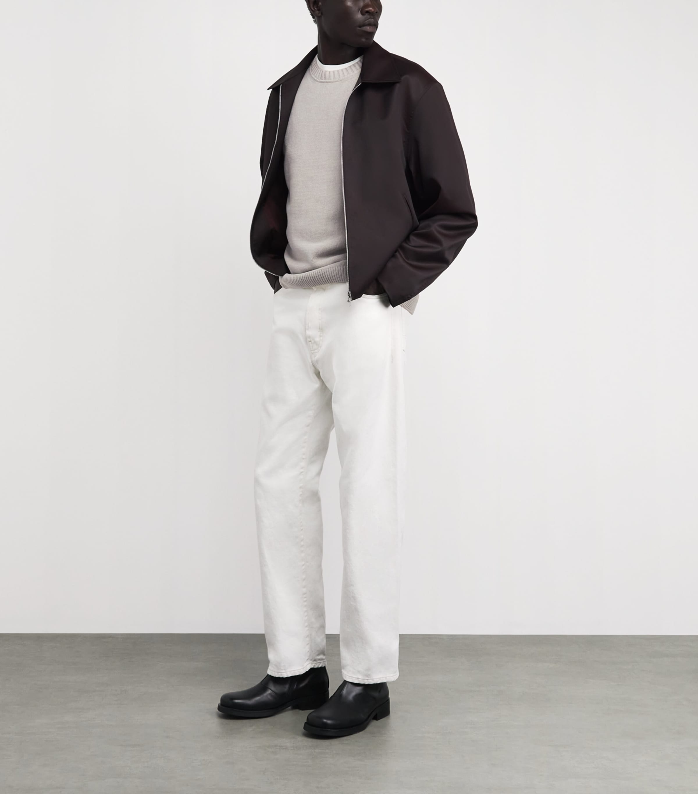C.P. Company Mens Cotton Chenille Lens Sweater Dove Image 2
