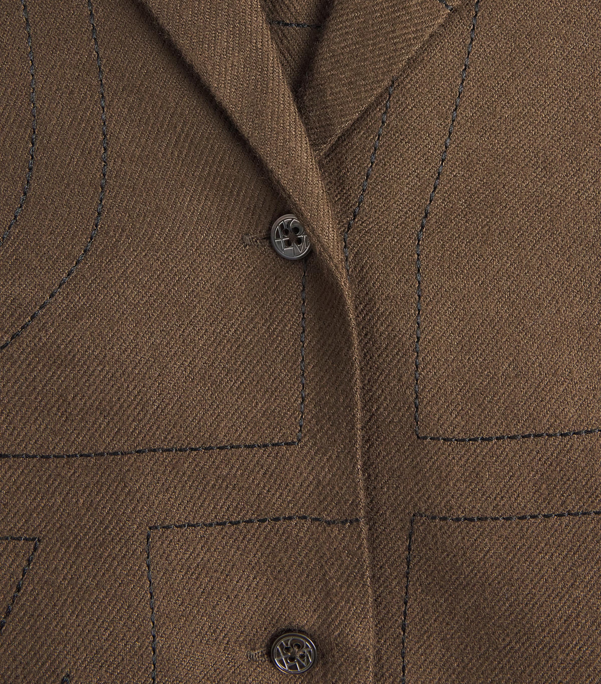 Modal Flannel Monogram Shirt 034 DARK BROWN Image 5