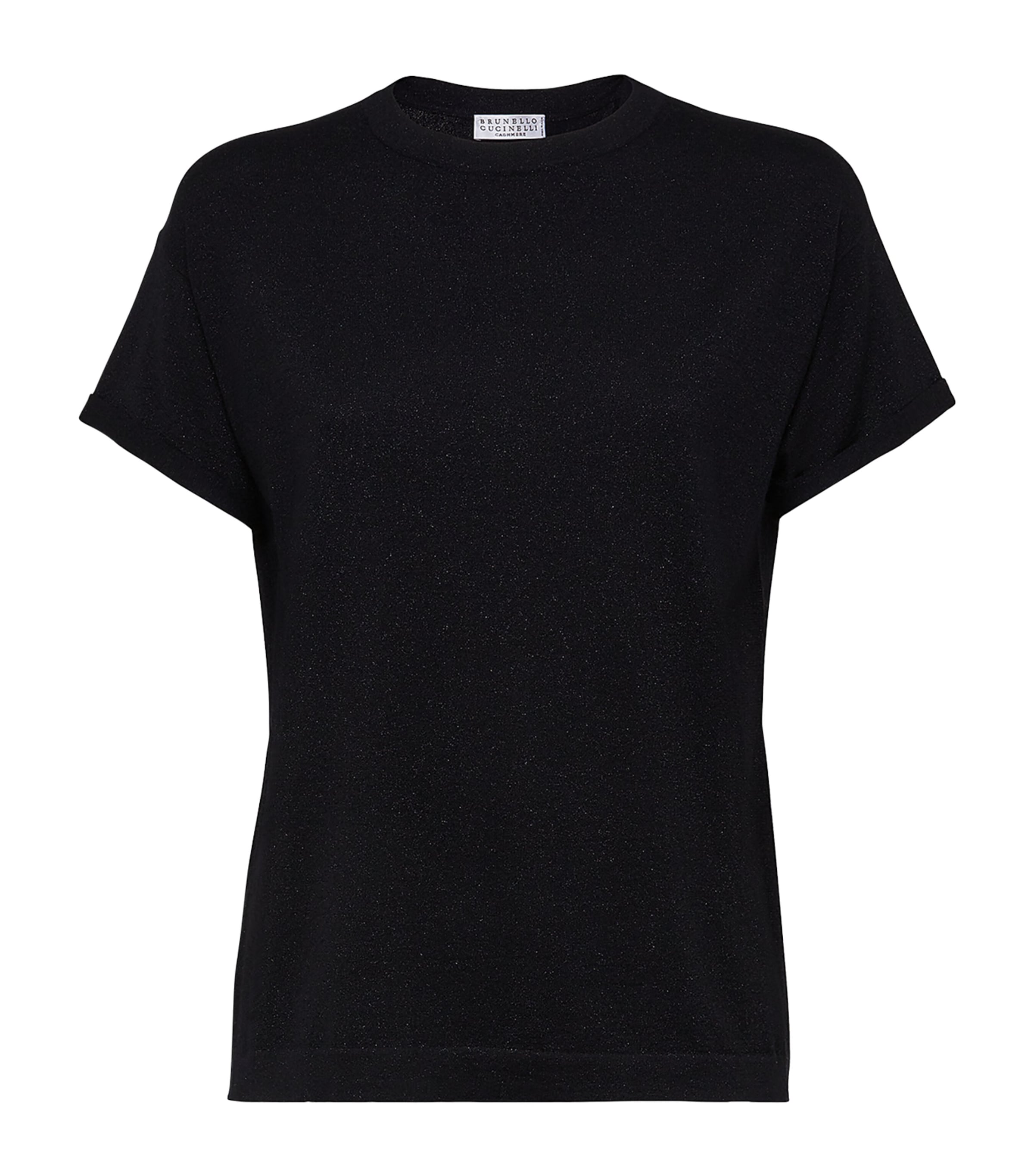 Brunello Cucinelli Cashmere-silk-blend T-shirt In Black