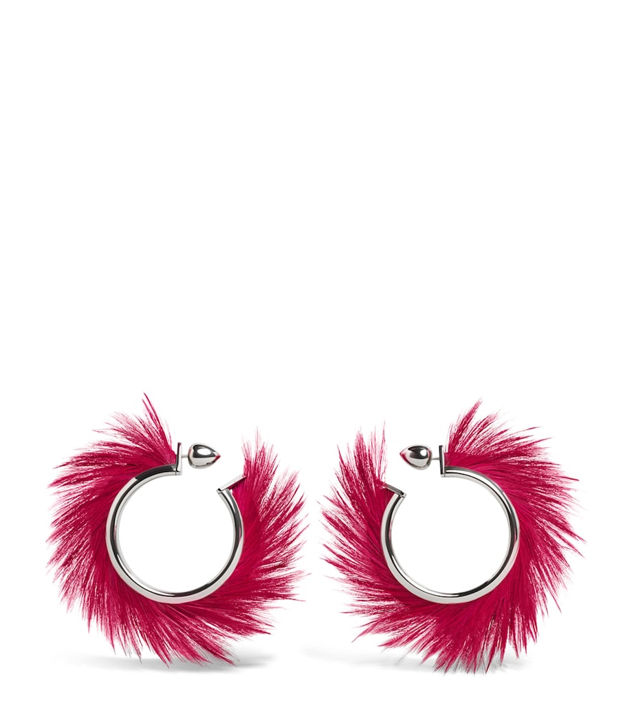 Alaïa Feather Blade Hoop Earrings Ivoire Image 1