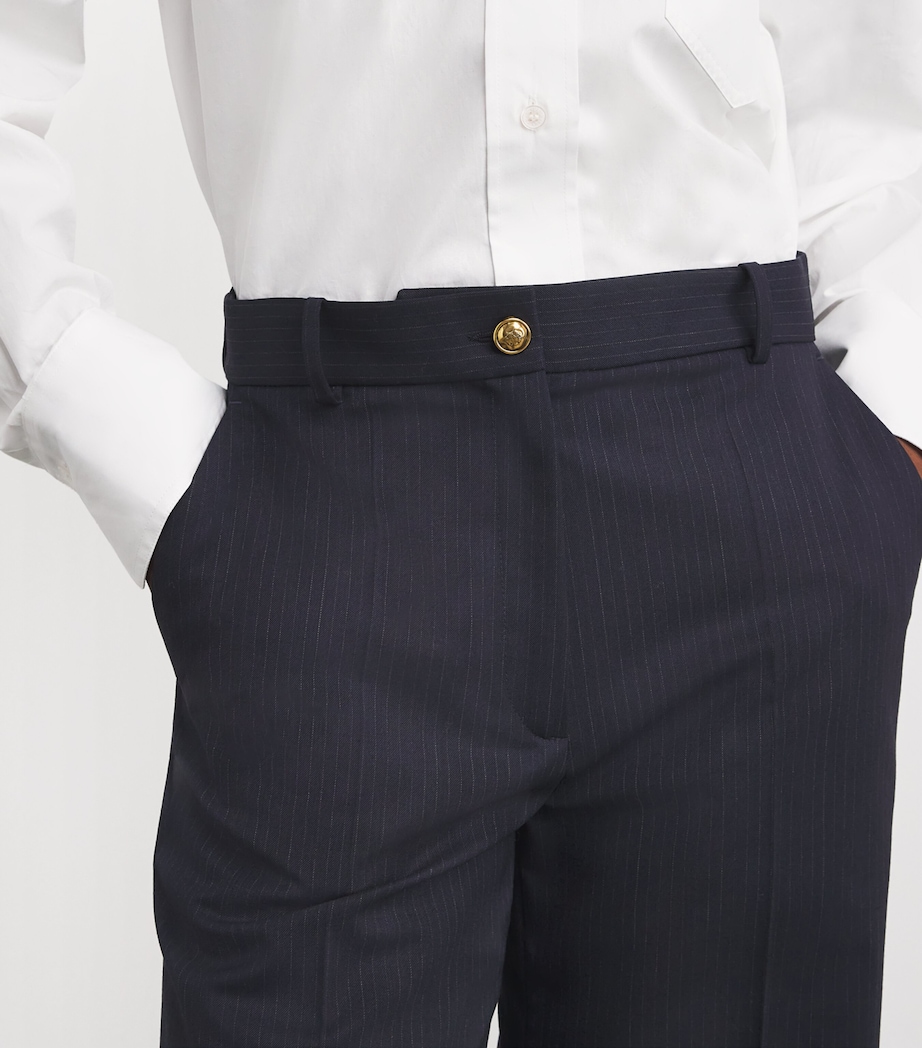 Wool-Blend Straight Leg Trousers NAVY BLUE Image 6