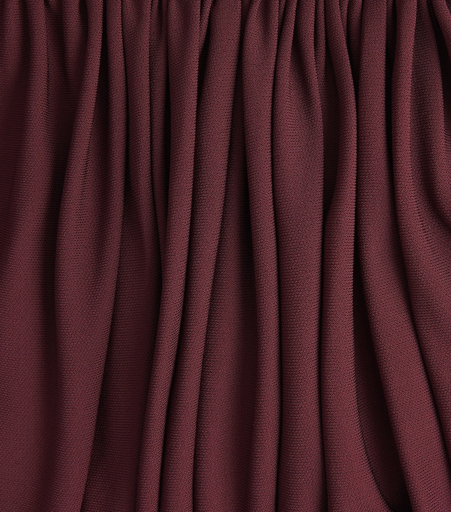 Brandon Maxwell Womens One-Shoulder Mila Maxi Dress Merlot Image 6