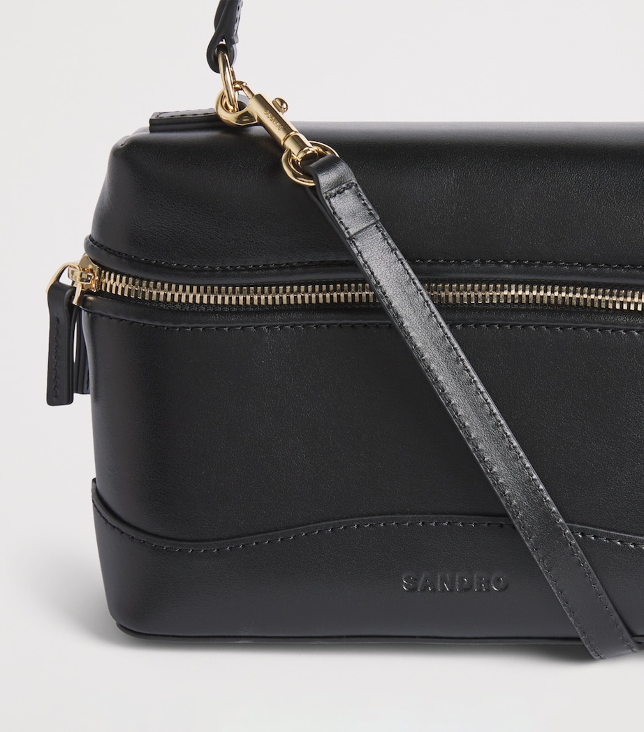 Sandro Paris Leather Tangolino Vanity Bag Black Image 6